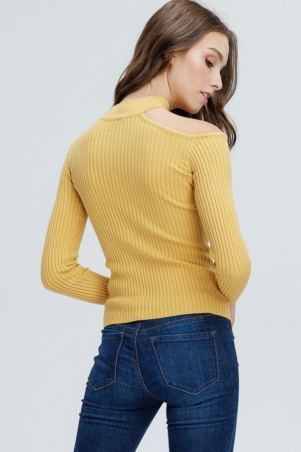 Polera Canale Cuello Choker Abertura en Hombro-3