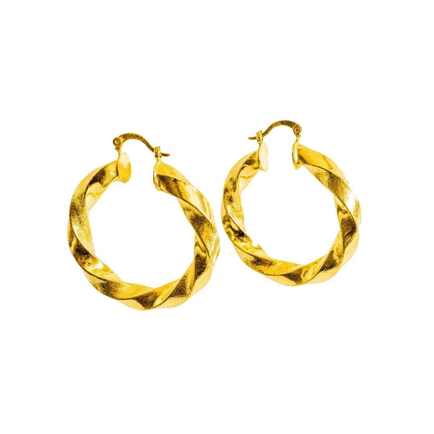 Aros Argollas Doradas Baño de Oro Samy-0