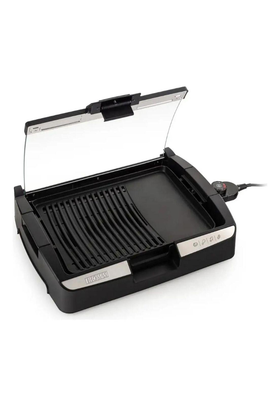 Parrilla Electr Thomas Th-224 1500w 225c Tapa Limpieza Fácil Negro-0