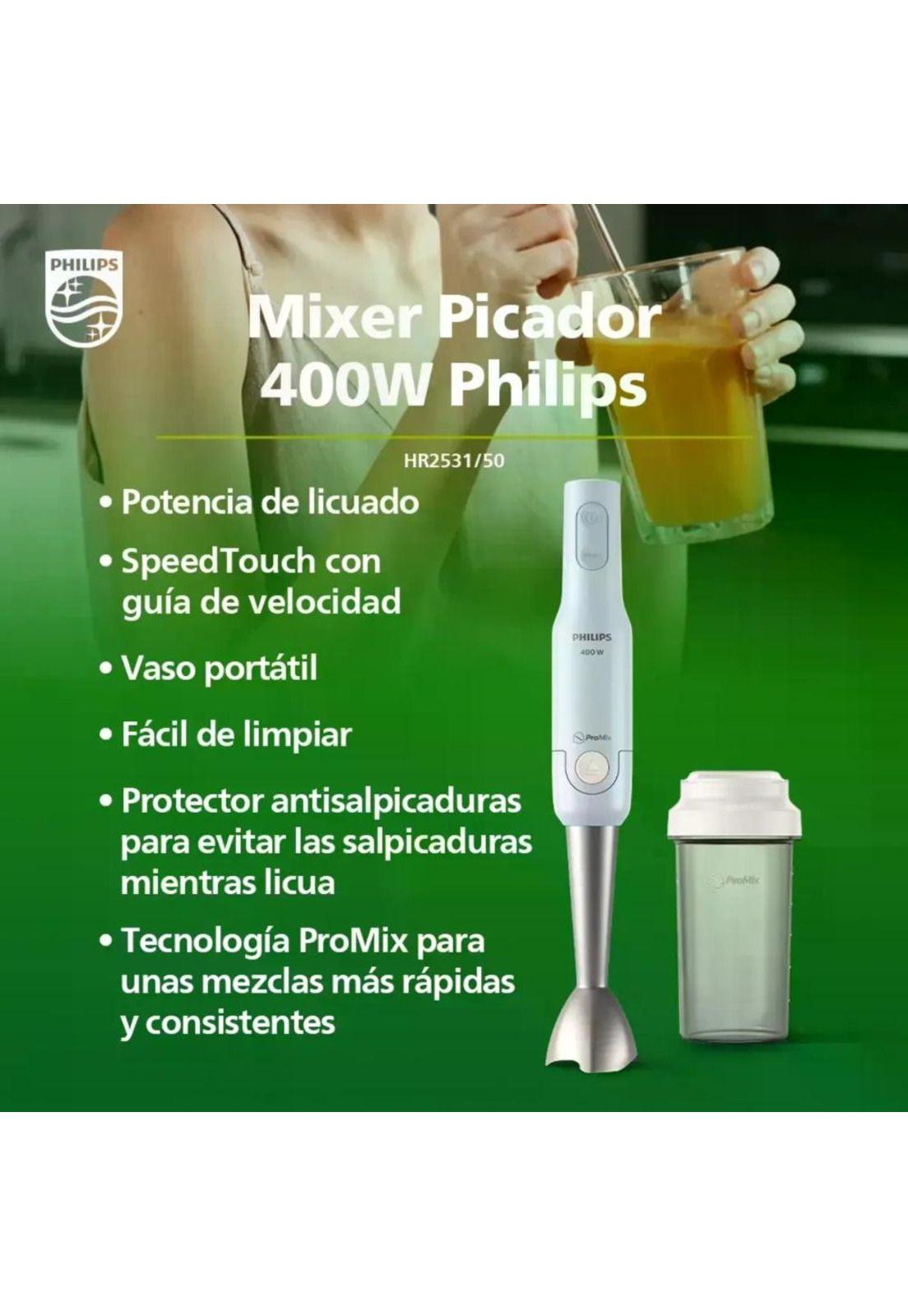 Batidora Inmersión Minipimer Philips Promix Hr2531 400w Blanco-2