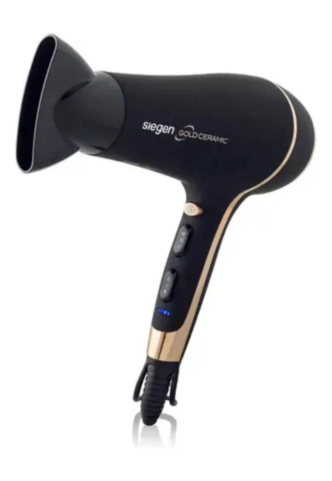 Secador De Pelo Siegen Sg-3035 2400w Difusor 3 Temperaturas Negro-0