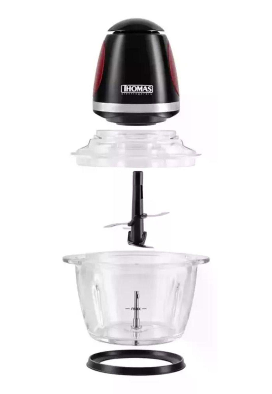 Picadora Thomas Th-9005v 200w Vidrio 1l One Touch Inox Negro-2