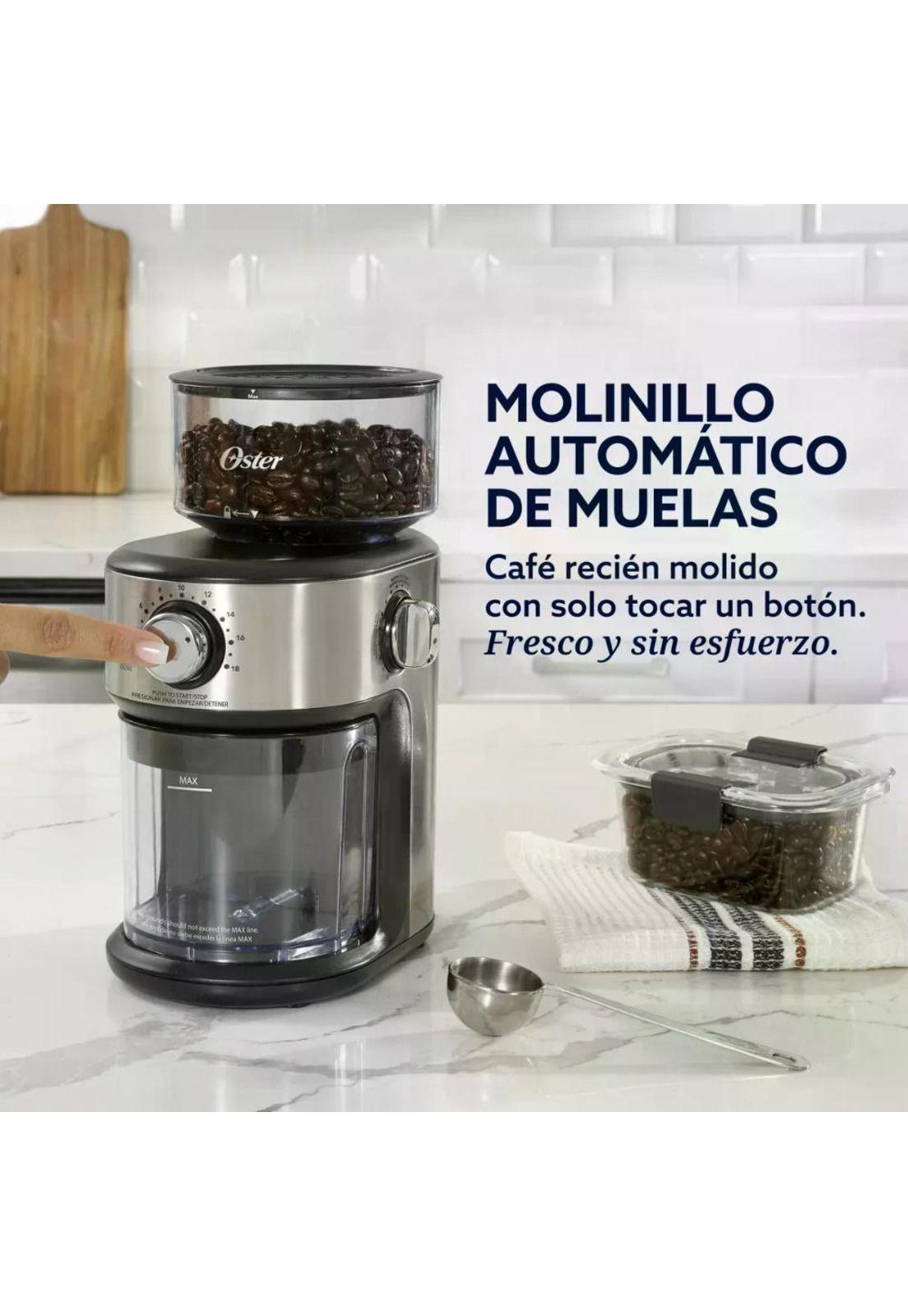 Molinillo De Café Oster Automático Muelas 18 Niveles 227g Gris-3