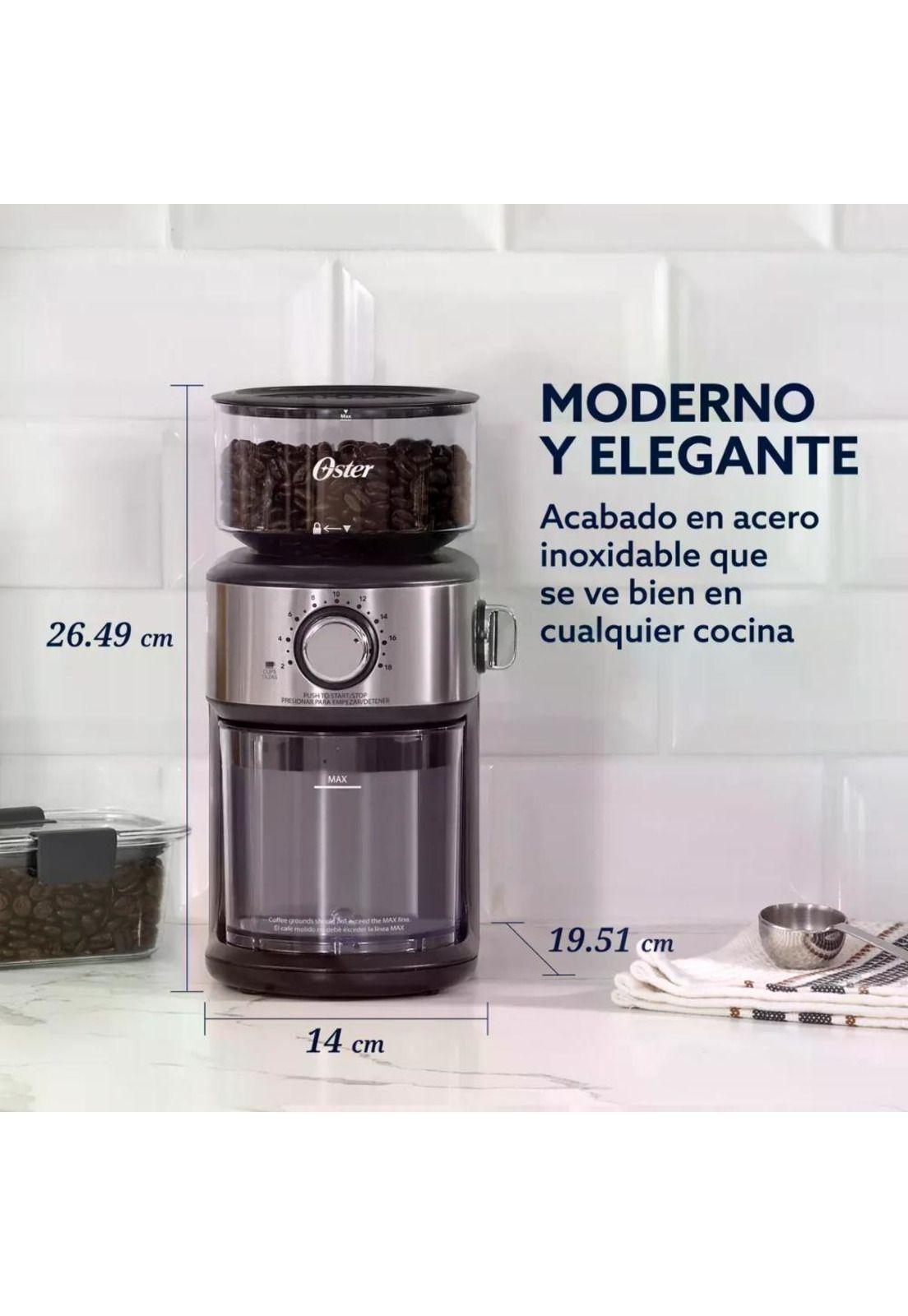 Molinillo De Café Oster Automático Muelas 18 Niveles 227g Gris-5