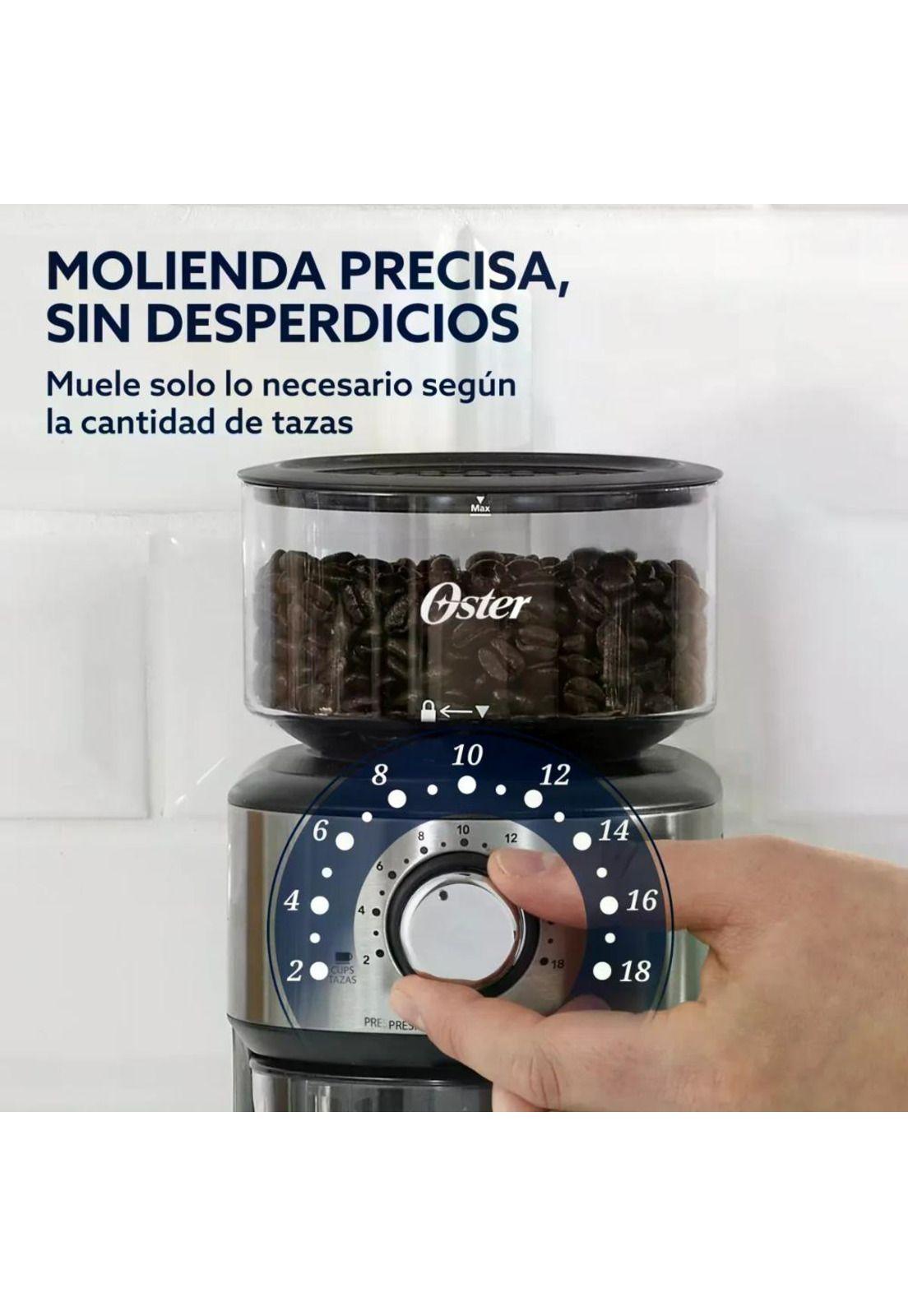 Molinillo De Café Oster Automático Muelas 18 Niveles 227g Gris-7