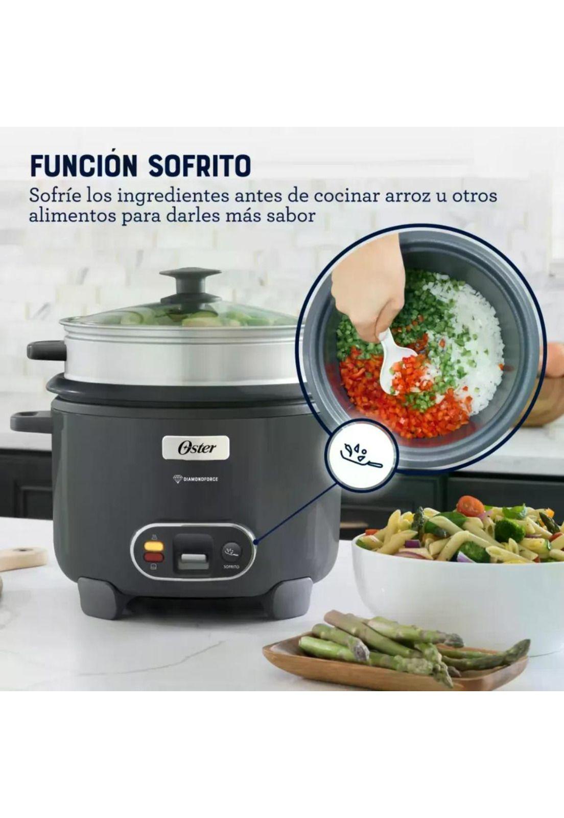 Arrocera Oster 12 Tazas Sofrito Y Vaporera Mod 2212406 Gris-5