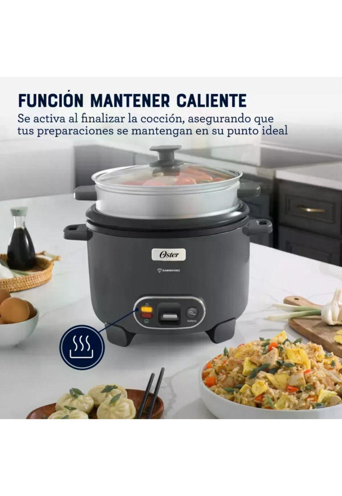 Arrocera Oster 12 Tazas Sofrito Y Vaporera Mod 2212406 Gris-6