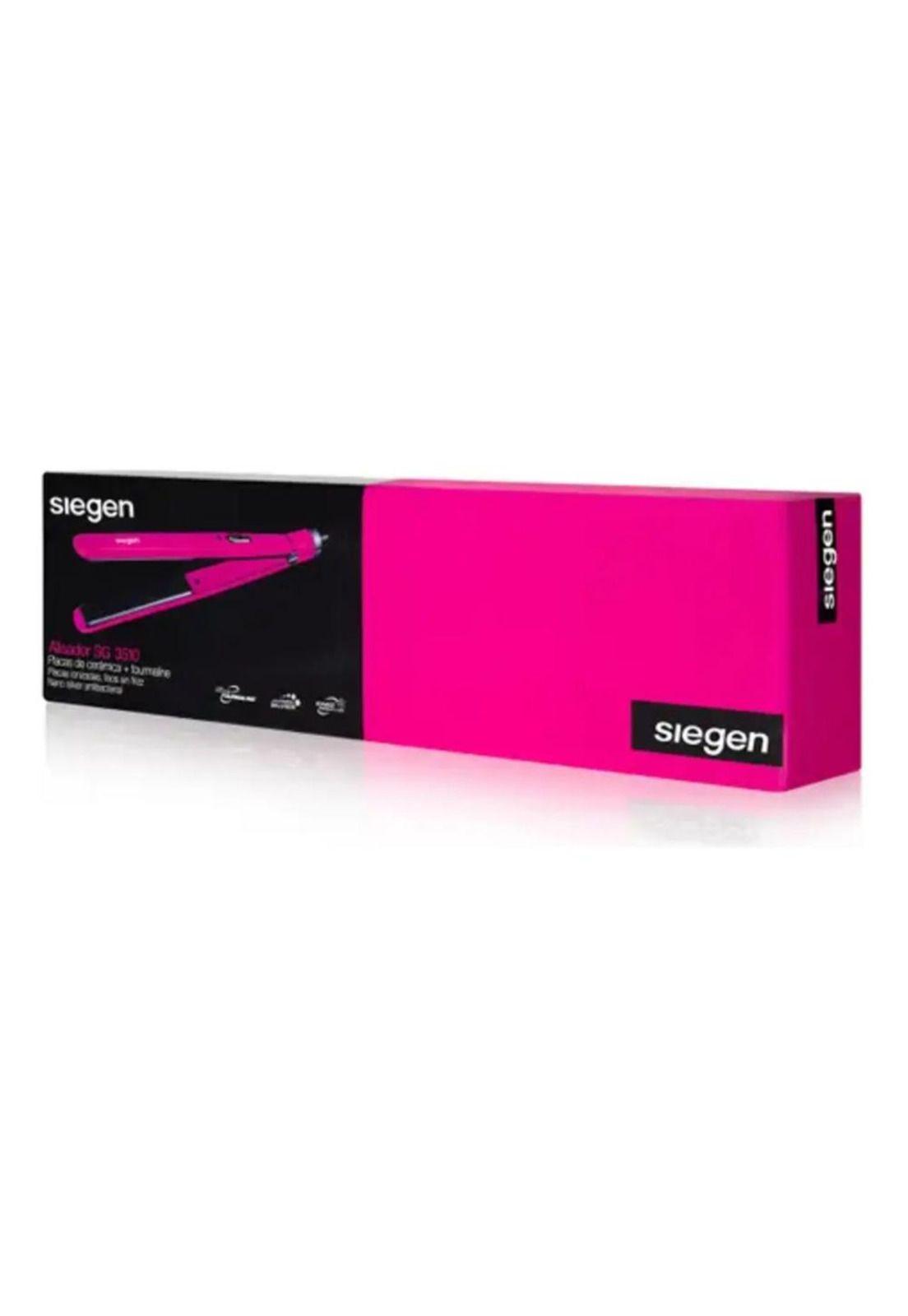Plancha Pelo Alisador Siegen Sg-3510 Ceramica Tourmalina Ros Rosa-2
