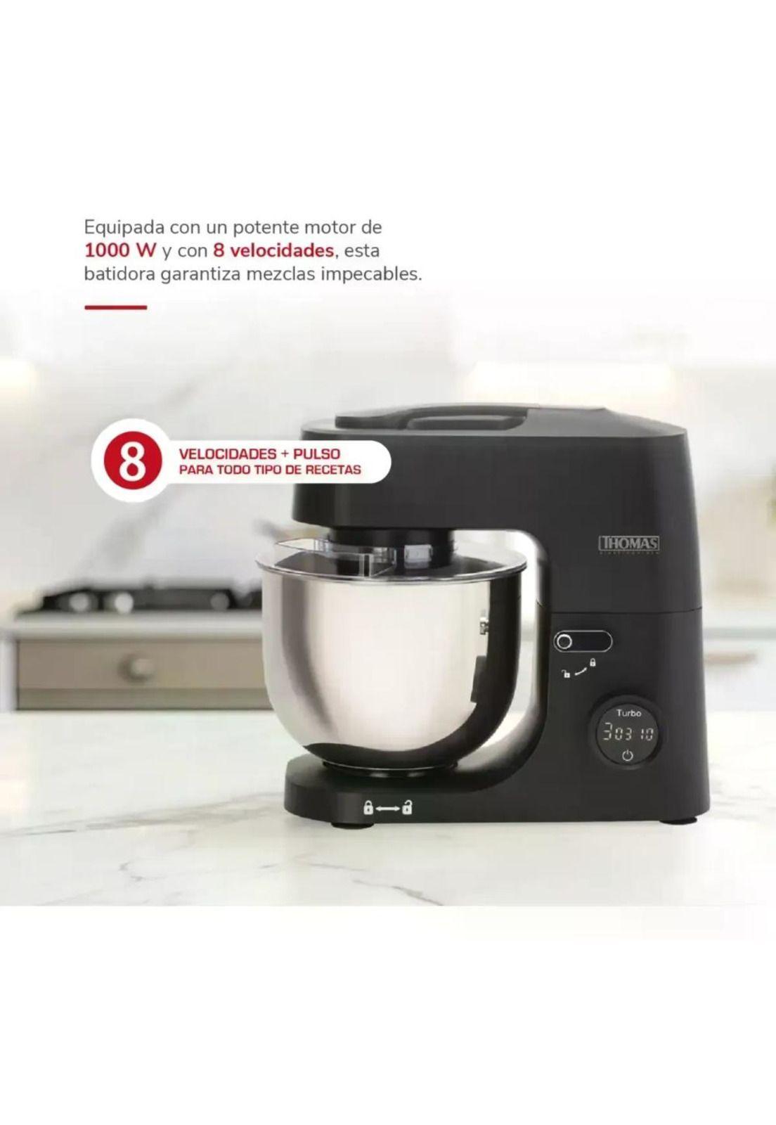 Batidora Planetaria Thomas Th-915pnd 1000w Bowl 5l Acero Negro-5