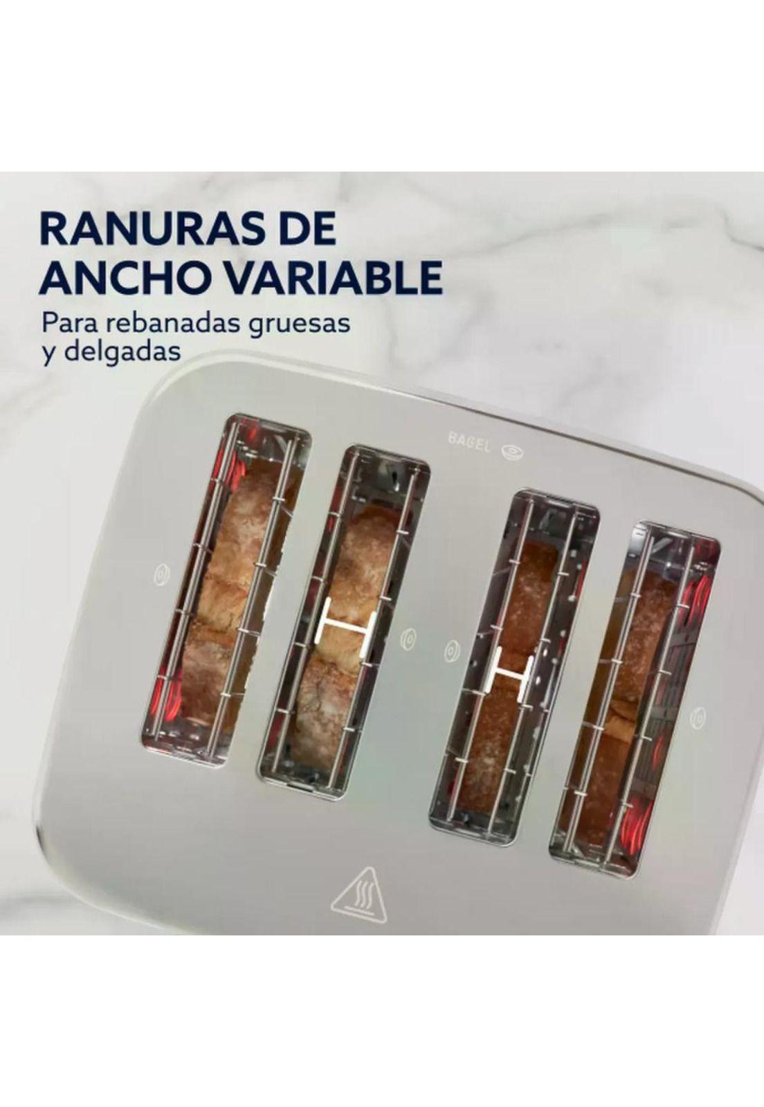 Tostador Oster Premium Beige 4 Rebanadas Luces Bandeja Migas Beige-5