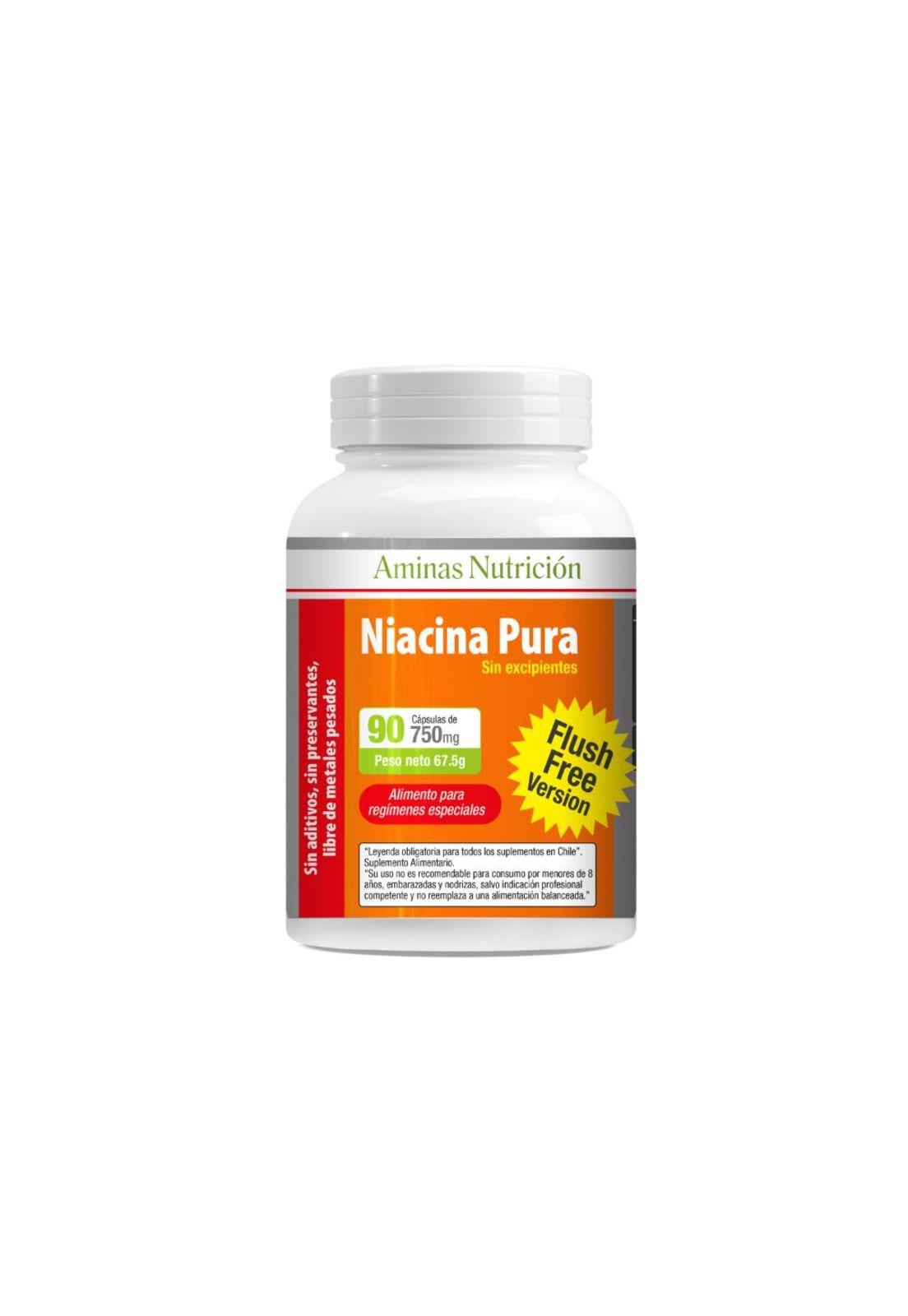 NIACINA PURA , FREE -LIBRE DE ENROJECIMIENTO, 90 cáp 750mg-0