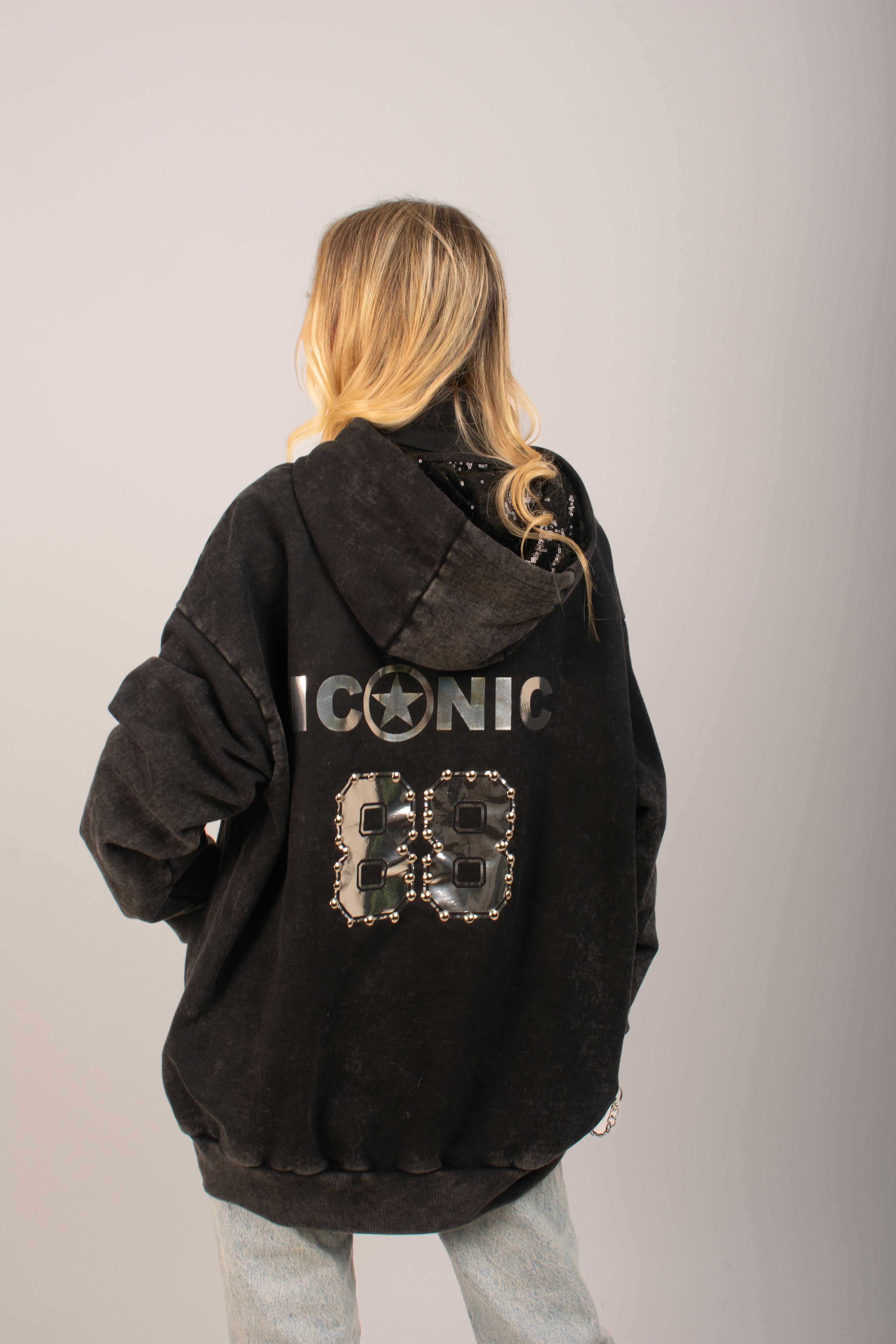 Hoodie ICONIC silver-3