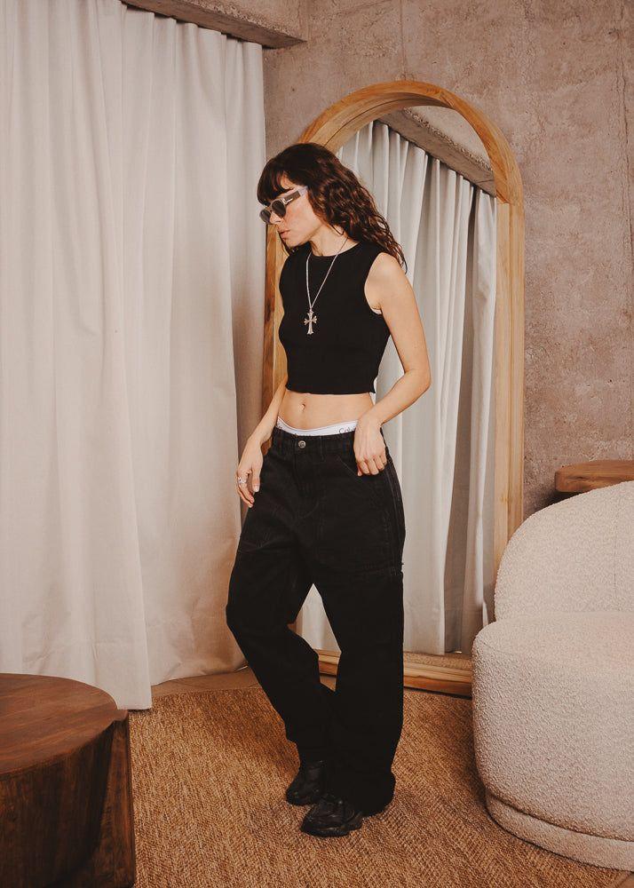 CANVAS PANTS DOUBLE BLACK-3