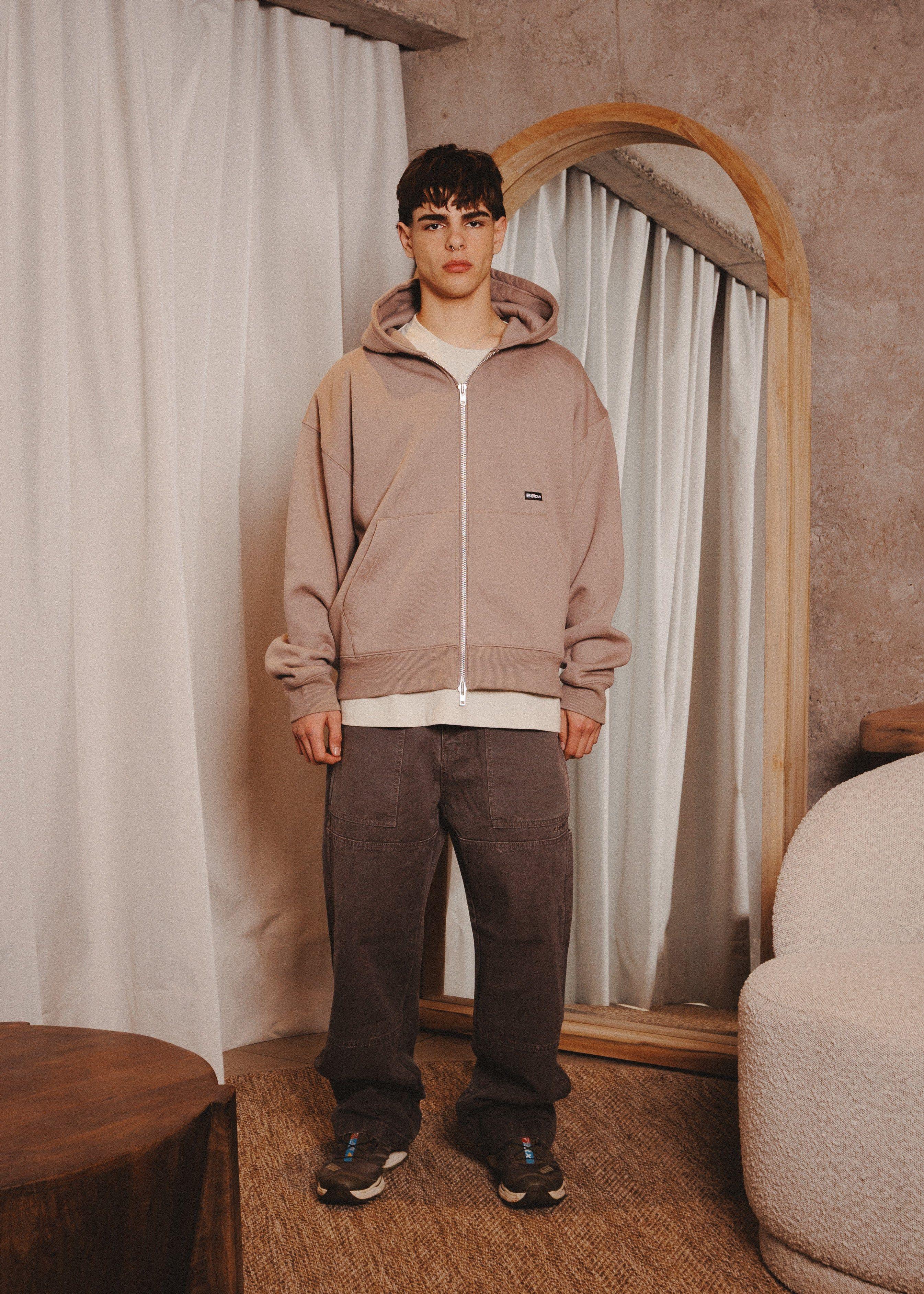 ZIPUP HOODIE THE CAP TAUPE-7