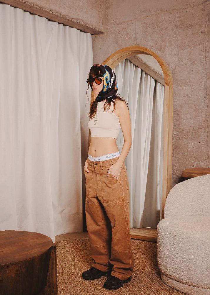 CANVAS PANTS DOUBLE TABACO-3