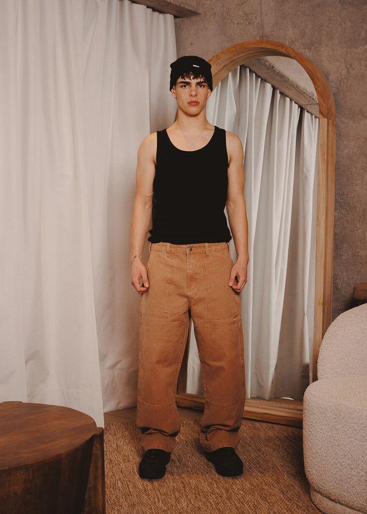 CANVAS PANTS DOUBLE TABACO-9