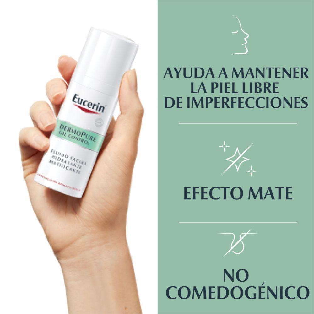 Eucerin Fluido Facial Matificante Dermopure Piel Grasa 50ml-3