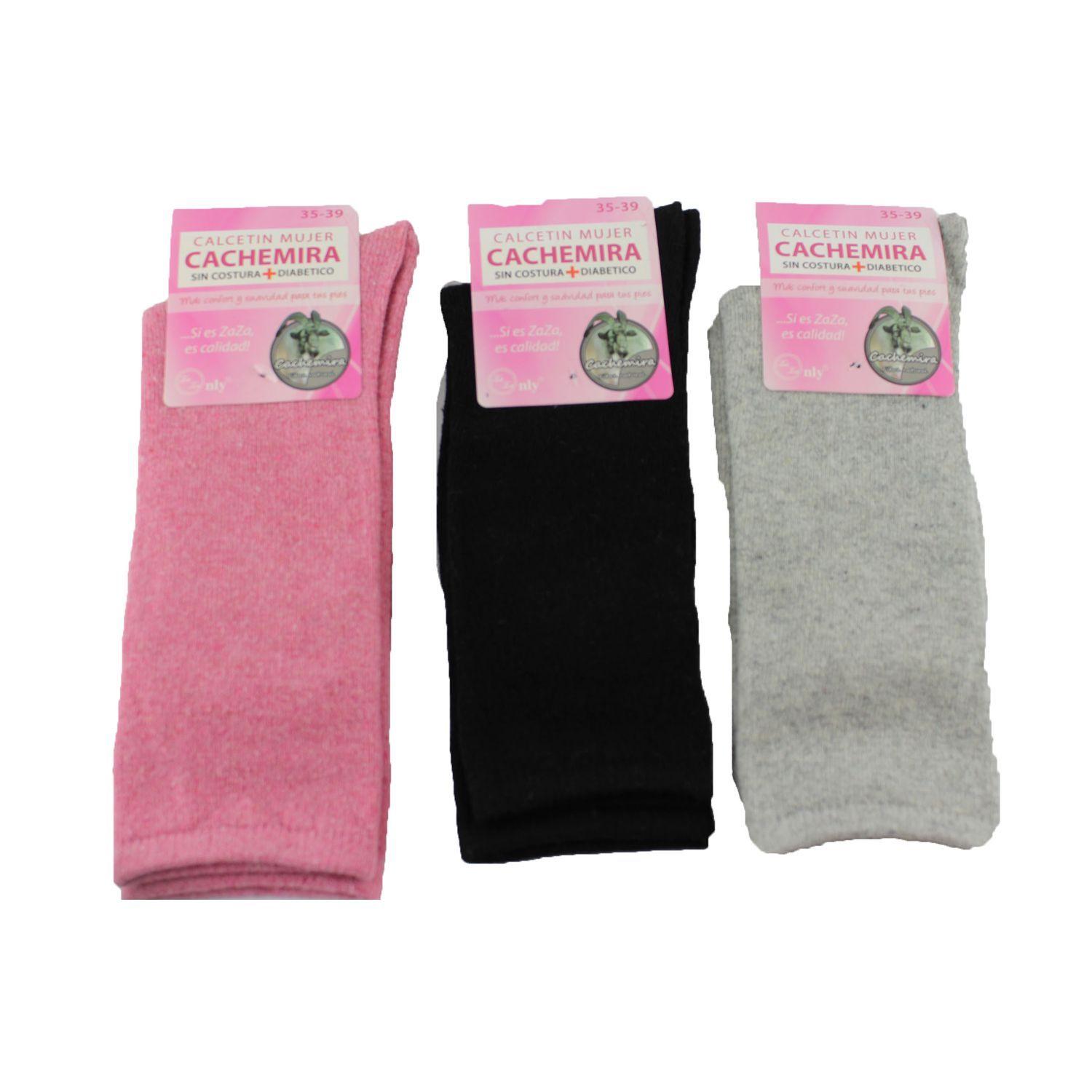 Pack de 3 Pares Calcetin Cachemira Mujer -0