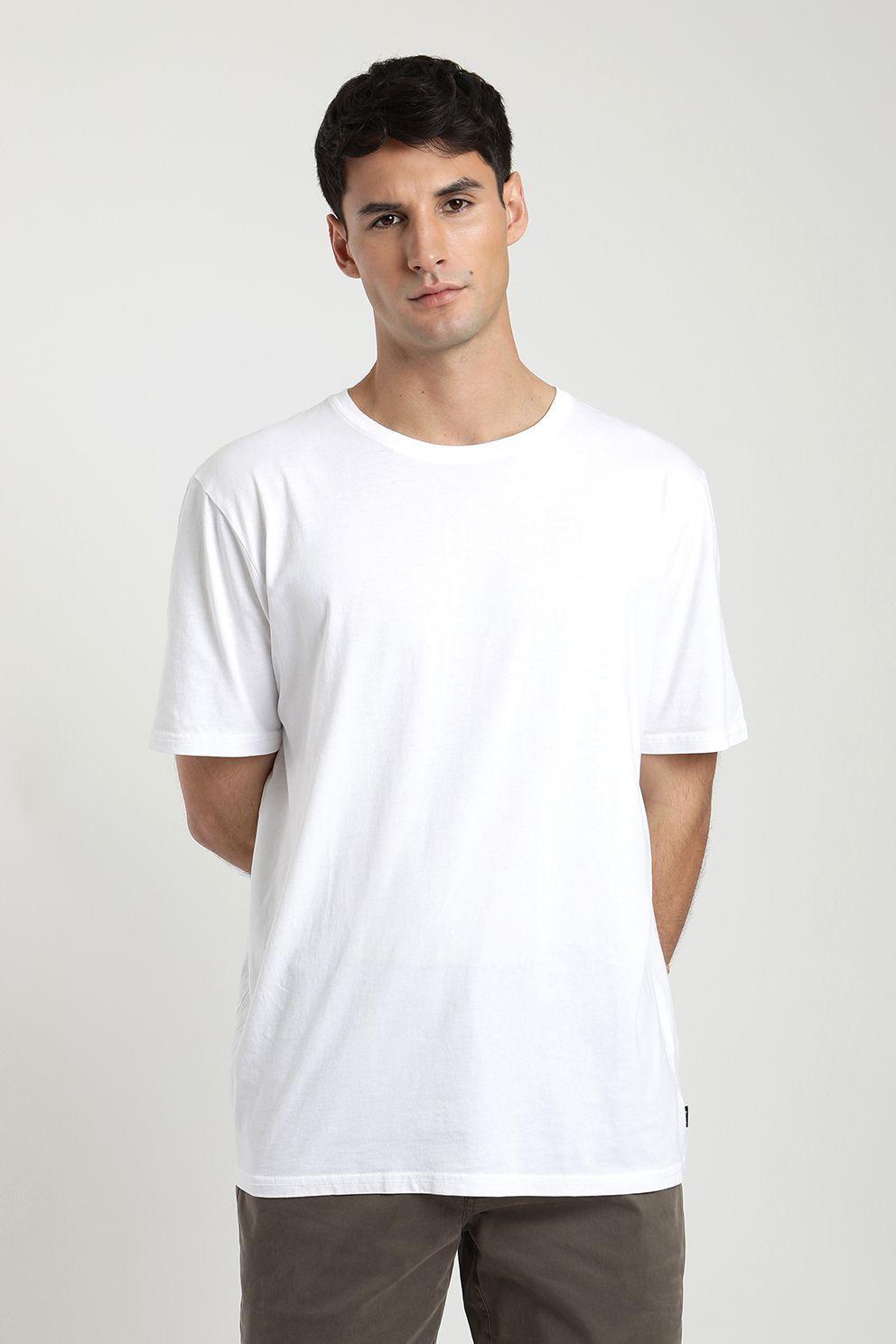 Polera manga corta hombre Plain blanco -0