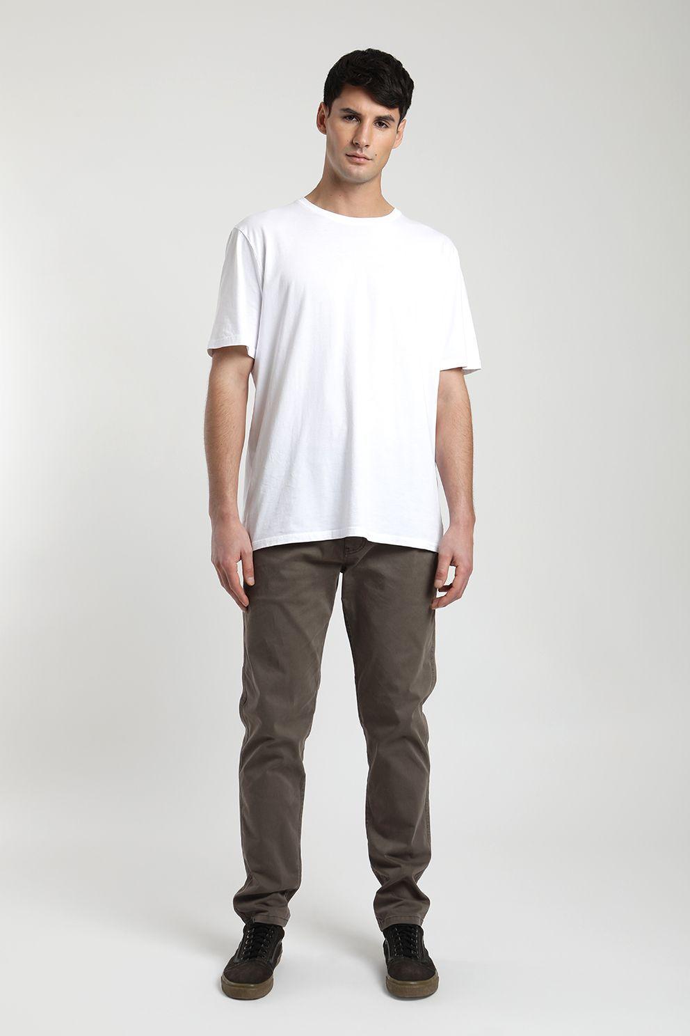 Polera manga corta hombre Plain blanco -1