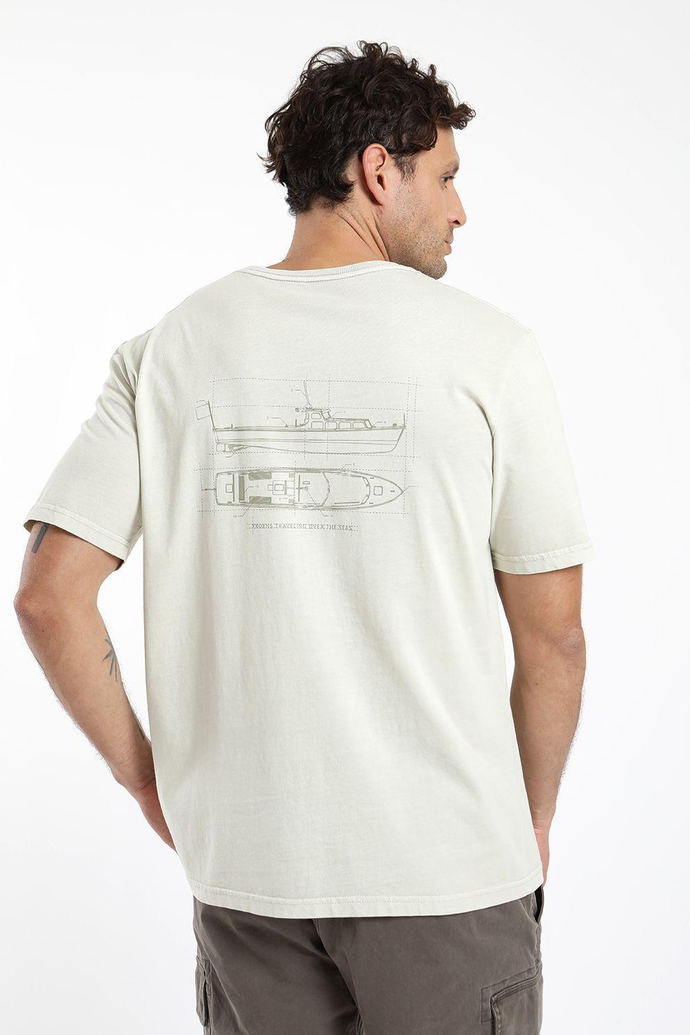 Polera hombre manga corta bote 100% algodón orgánico Froens-2