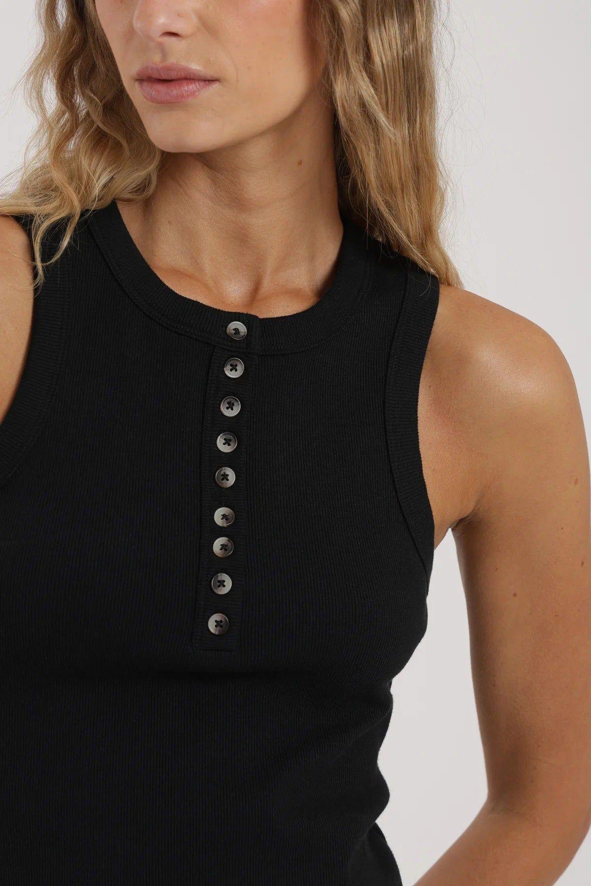 Polera sin mangas mujer Botones Froens-2