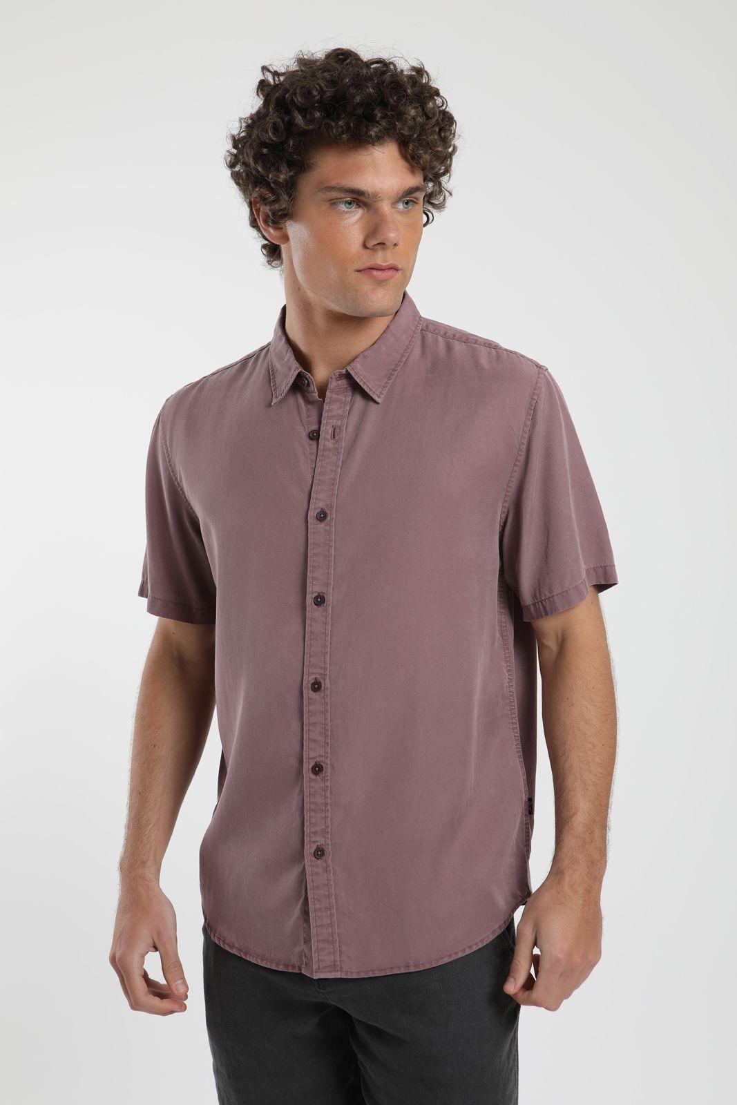 Camisa hombre manga corta Puelche rosado Tencel Froens-2