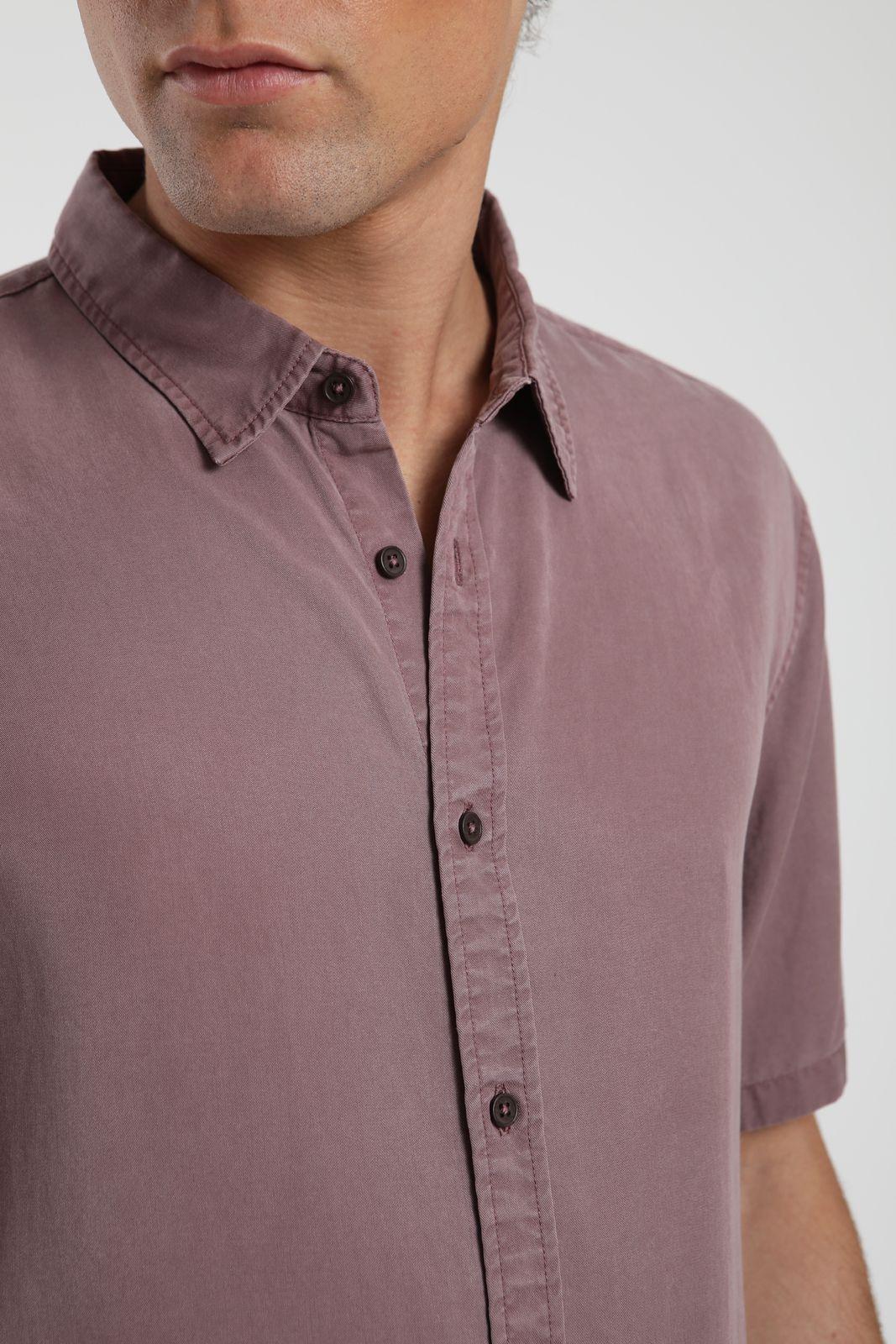 Camisa hombre manga corta Puelche rosado Tencel Froens-3