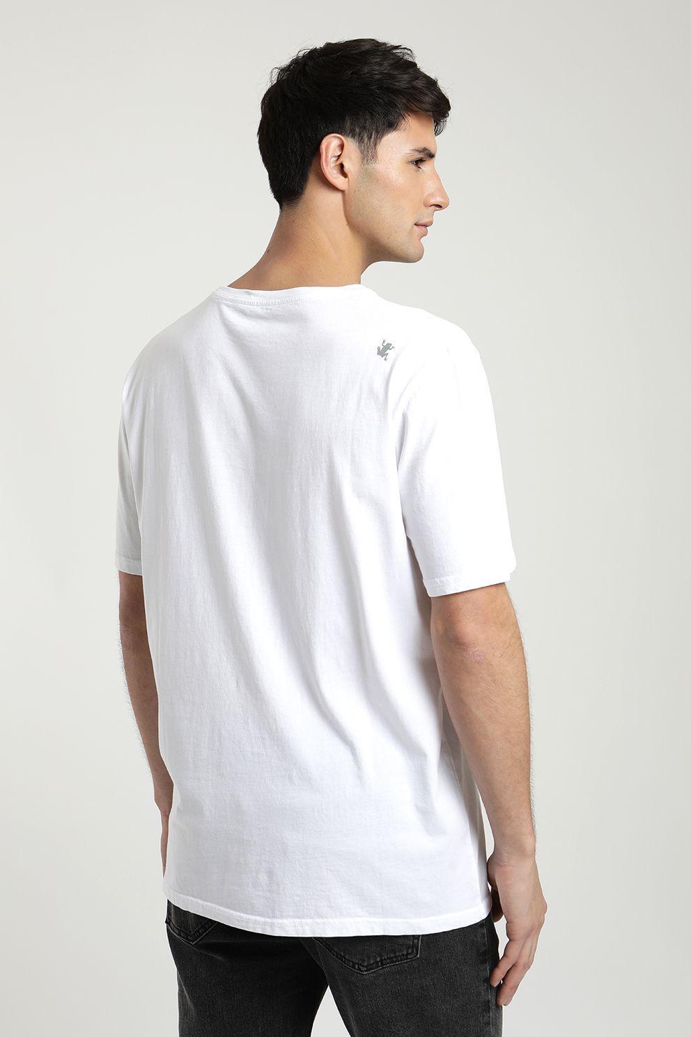 Polera manga corta hombre Foto lobo de mar blanco- -1