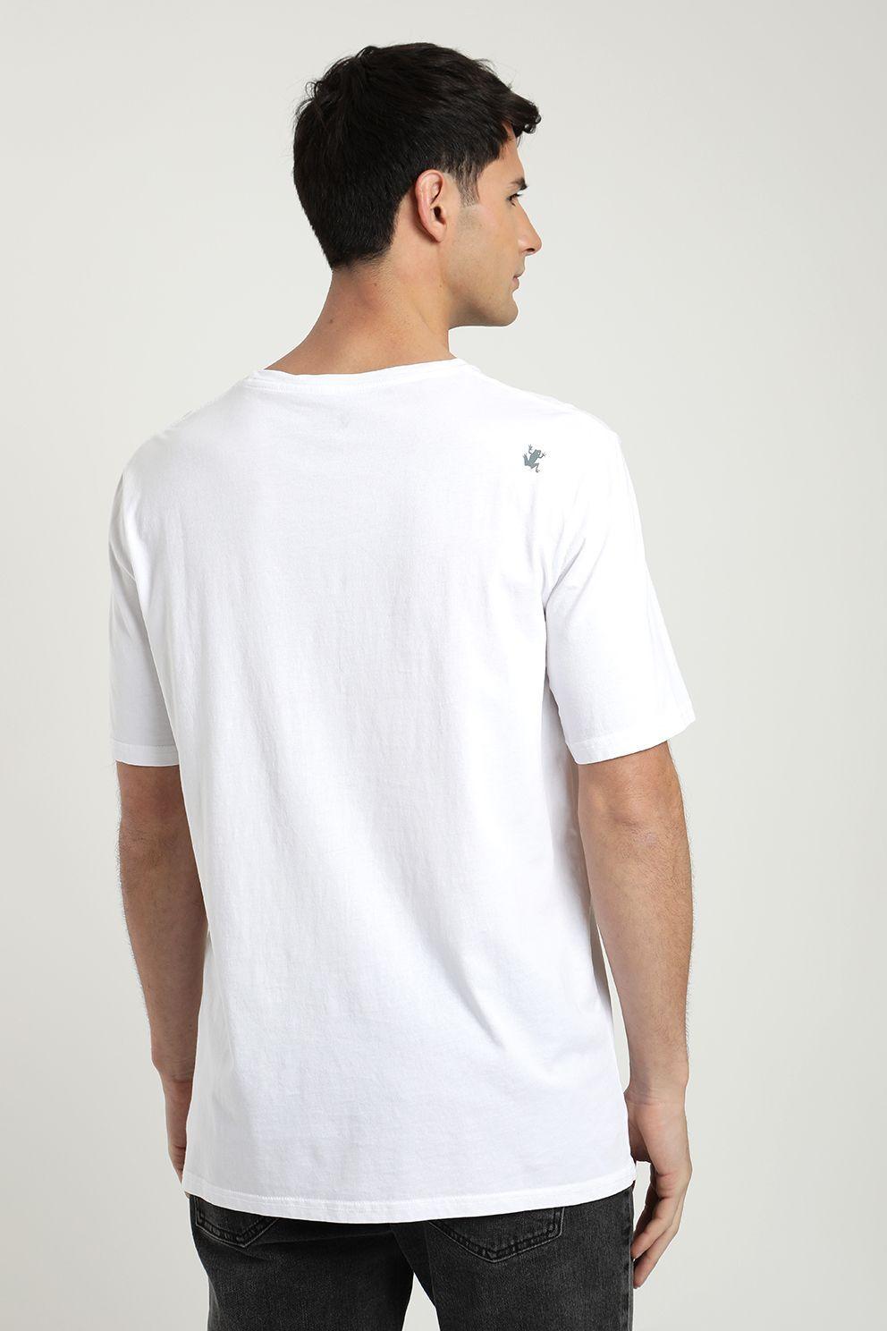 Polera manga corta hombre Desierto blanco -1