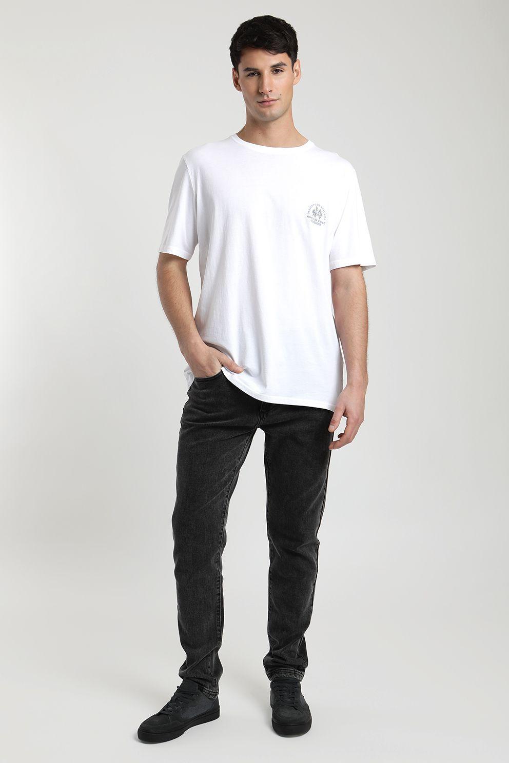 Polera manga corta hombre Desierto blanco -3