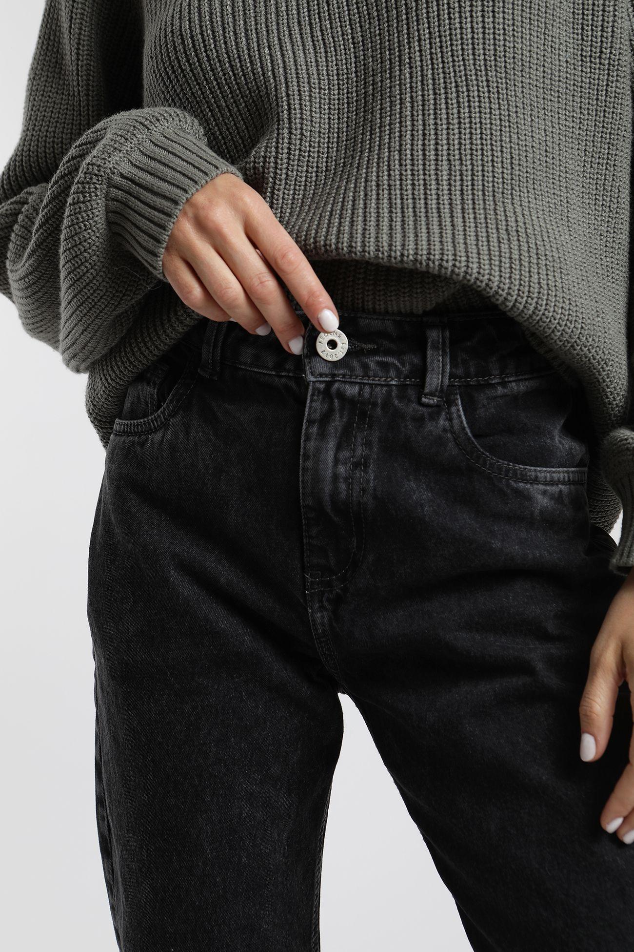 Pantalón mujer recto negro -1