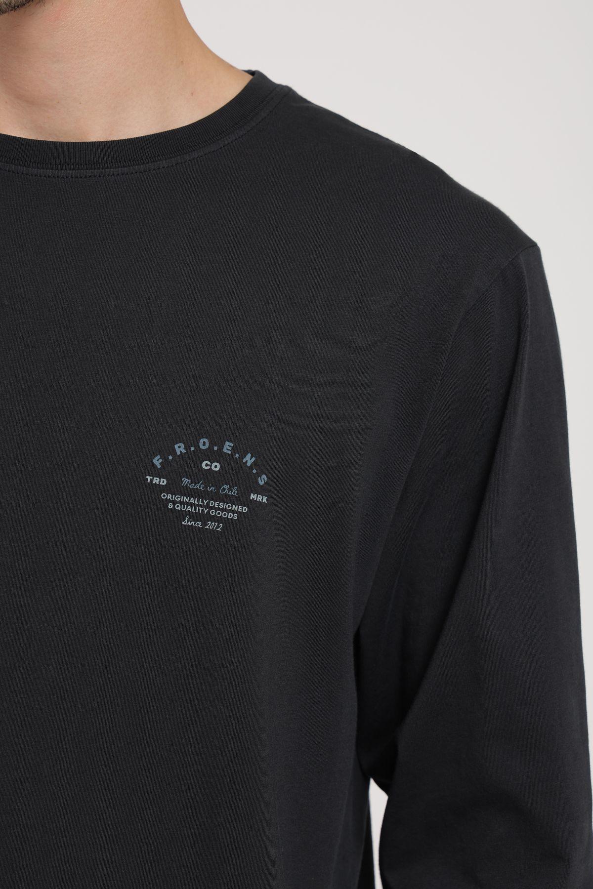 Polera hombre manga larga  Text negro Froens-2