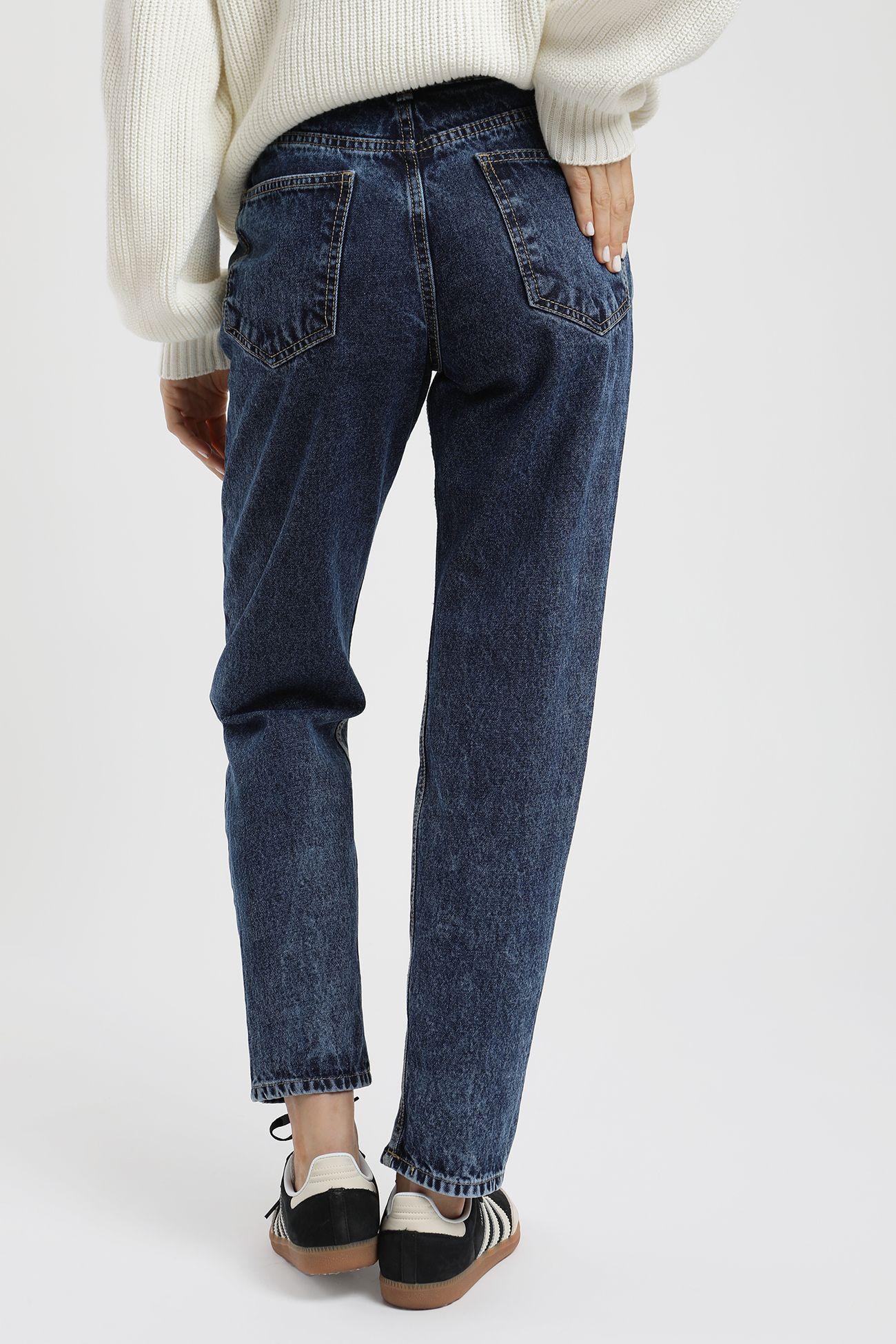 Pantalón mujer recto azul -2