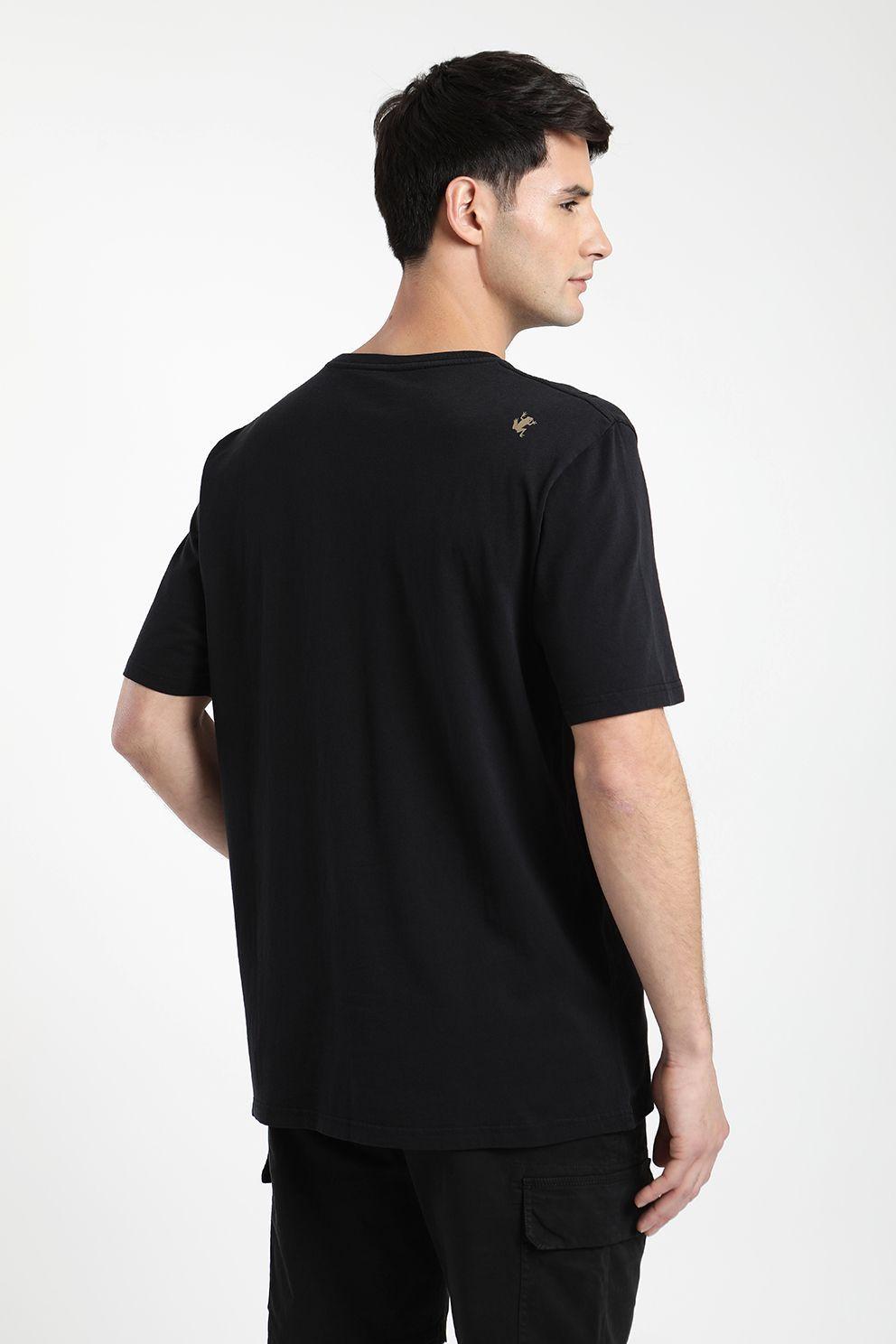 Polera manga corta hombre Punta de lobos negro -2