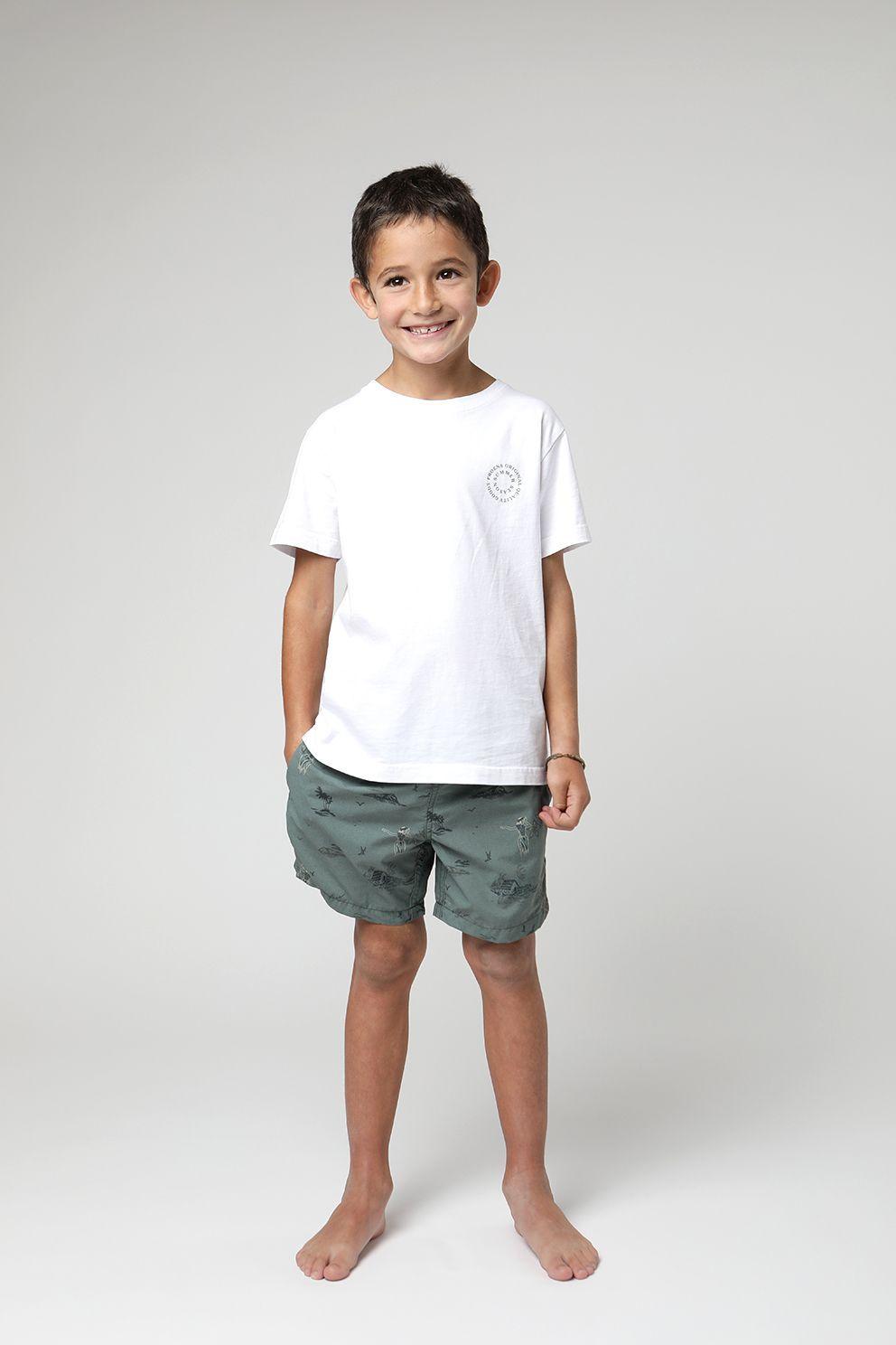 Polera manga corta kids Logo text blanco -3