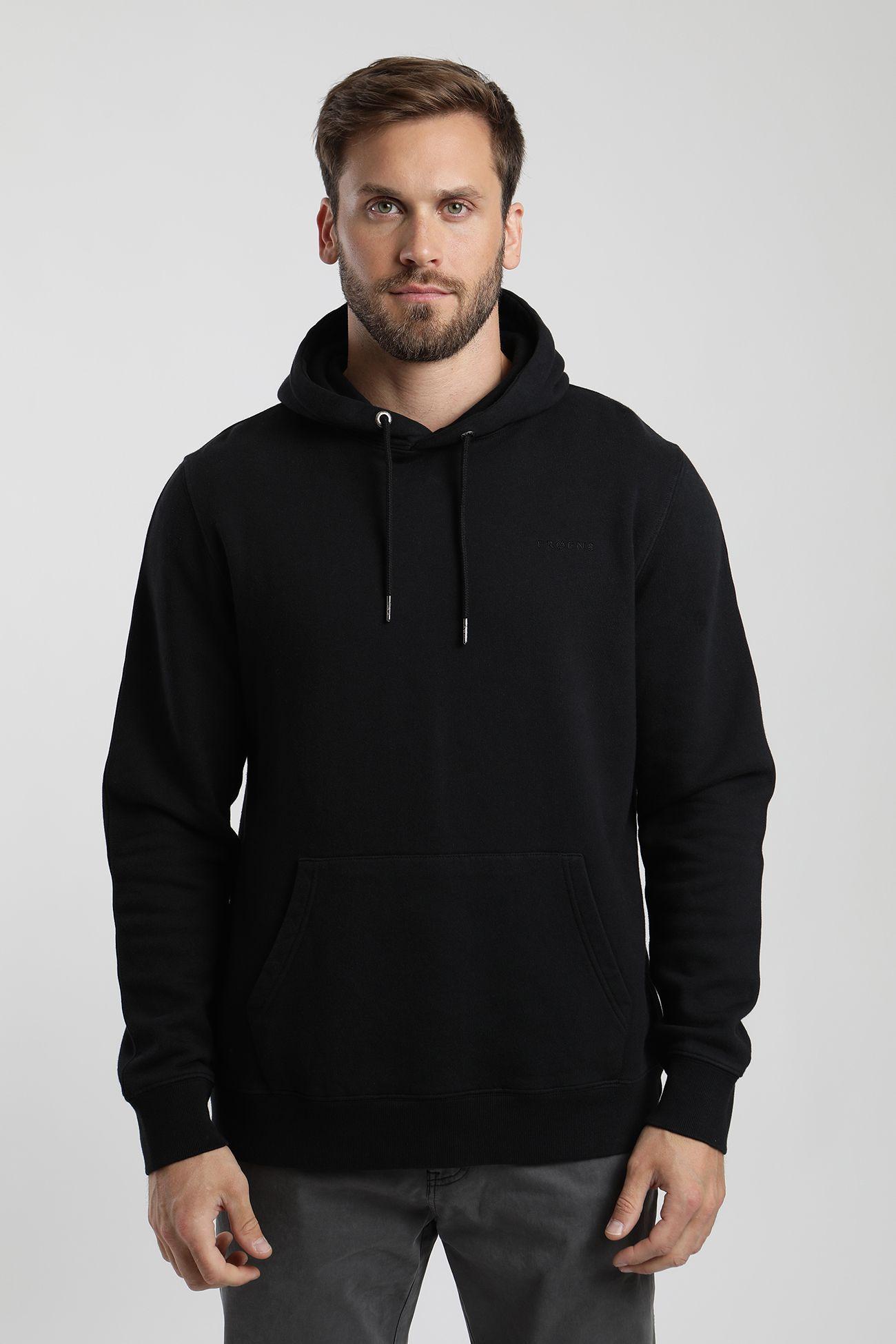 Polerón hombre Hoodie negro  -0