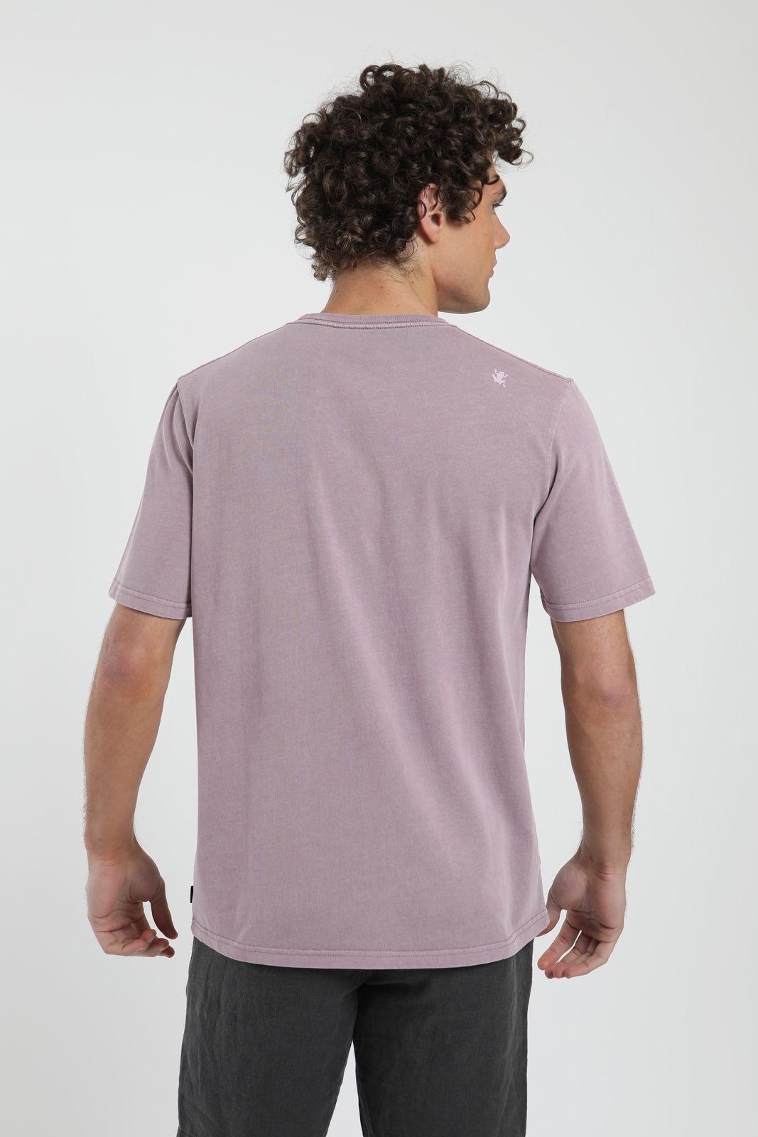 Polera hombre manga corta Heavyweight Plain rosado Algodón orgánico Froens-2