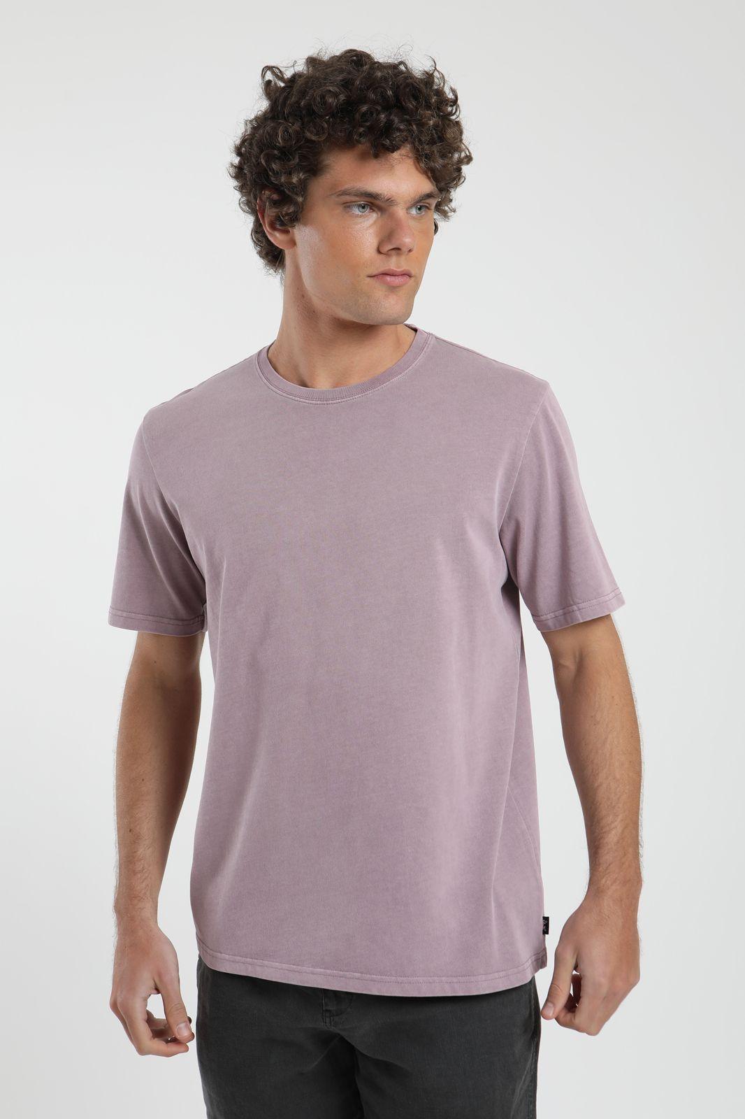 Polera hombre manga corta Heavyweight Plain rosado Algodón orgánico Froens-3