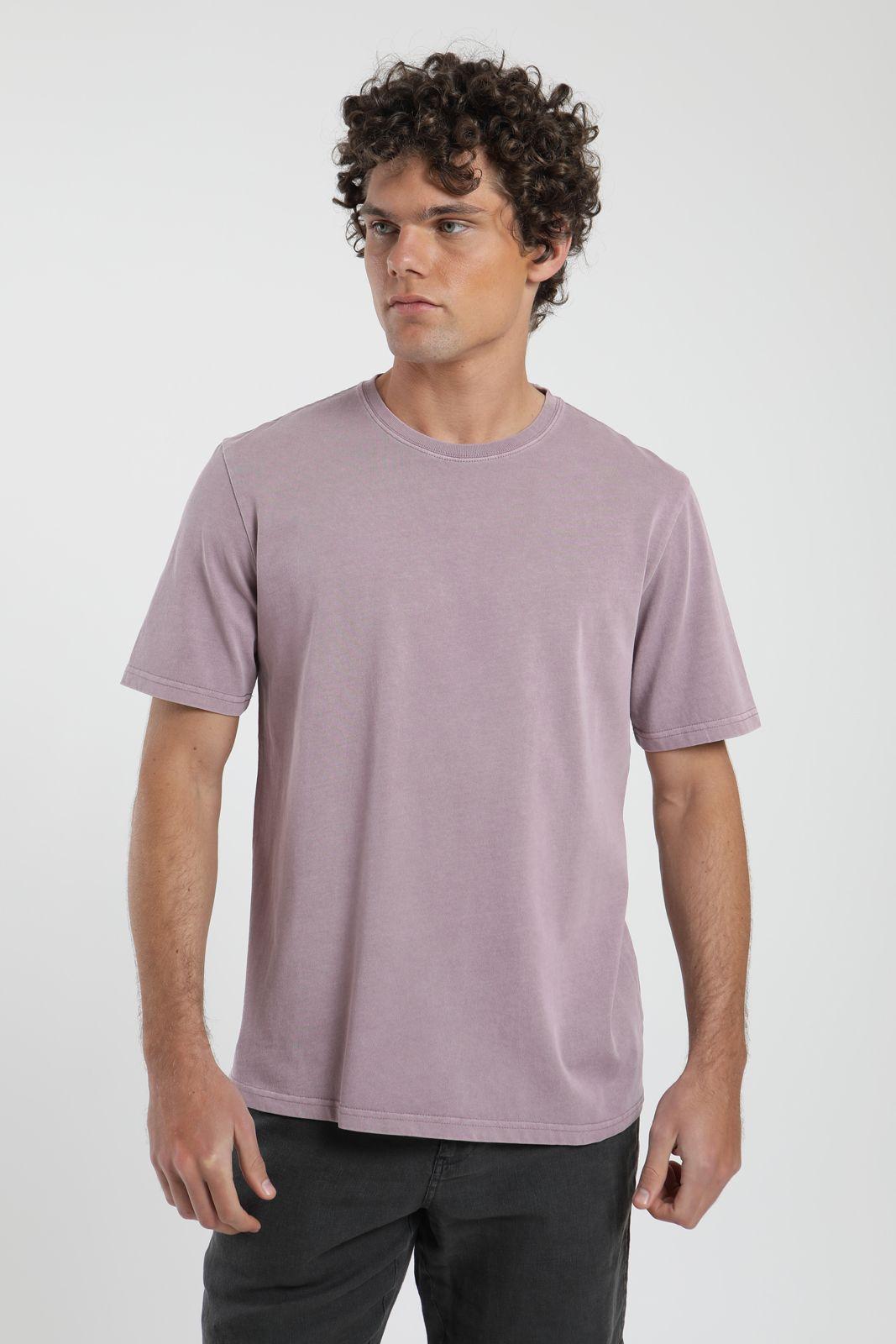Polera hombre manga corta Heavyweight Plain rosado Algodón orgánico Froens-4