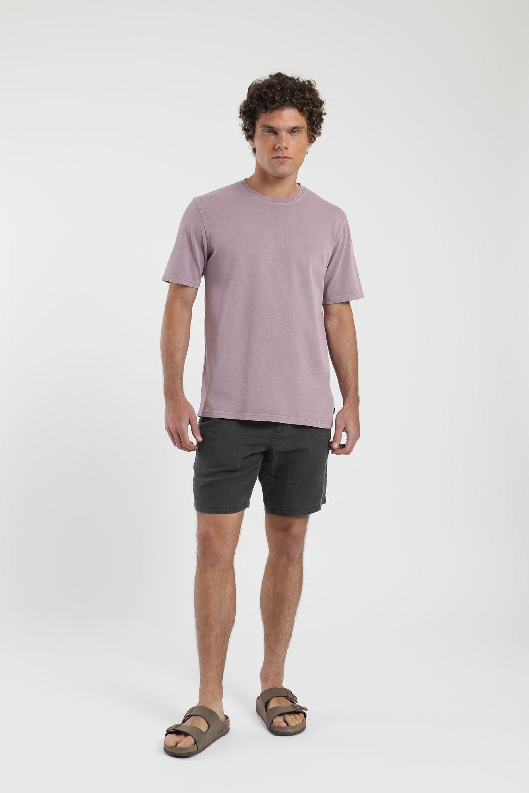 Polera hombre manga corta Heavyweight Plain rosado Algodón orgánico Froens-6