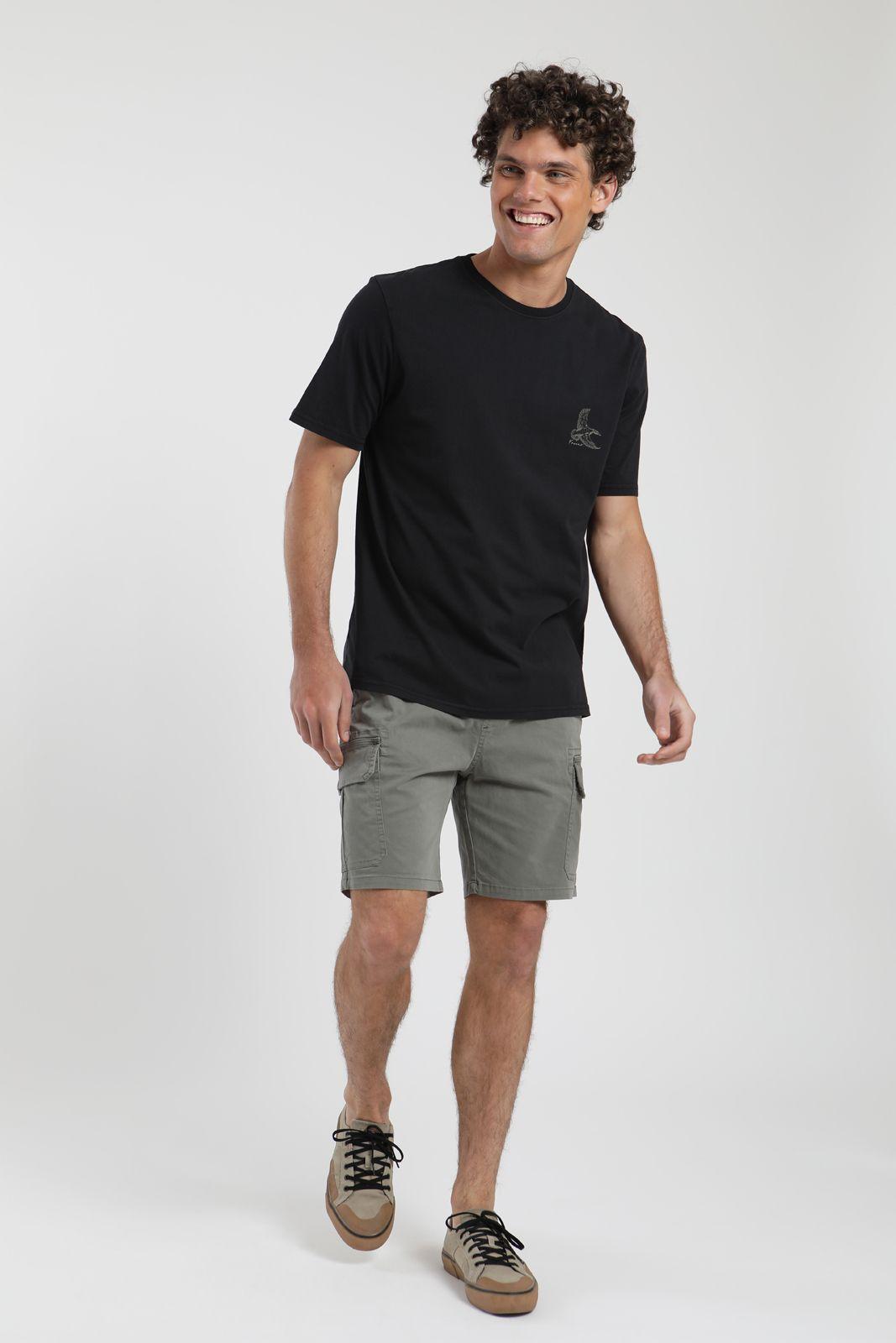 Polera hombre manga corta Pato negro Algodón orgánico Froens-2