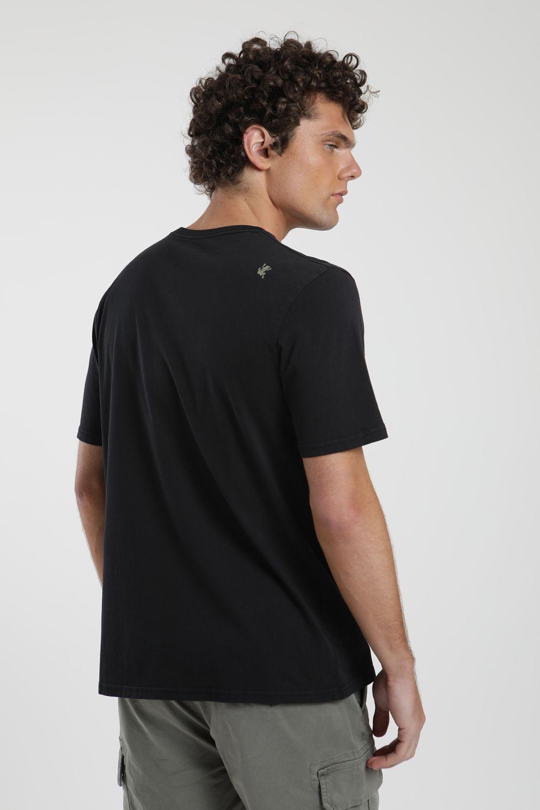 Polera hombre manga corta Pato negro Algodón orgánico Froens-3