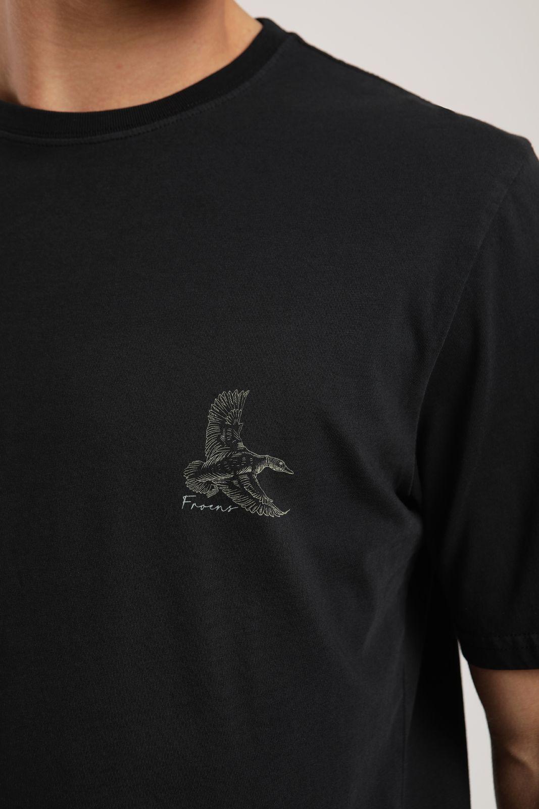 Polera hombre manga corta Pato negro Algodón orgánico Froens-4