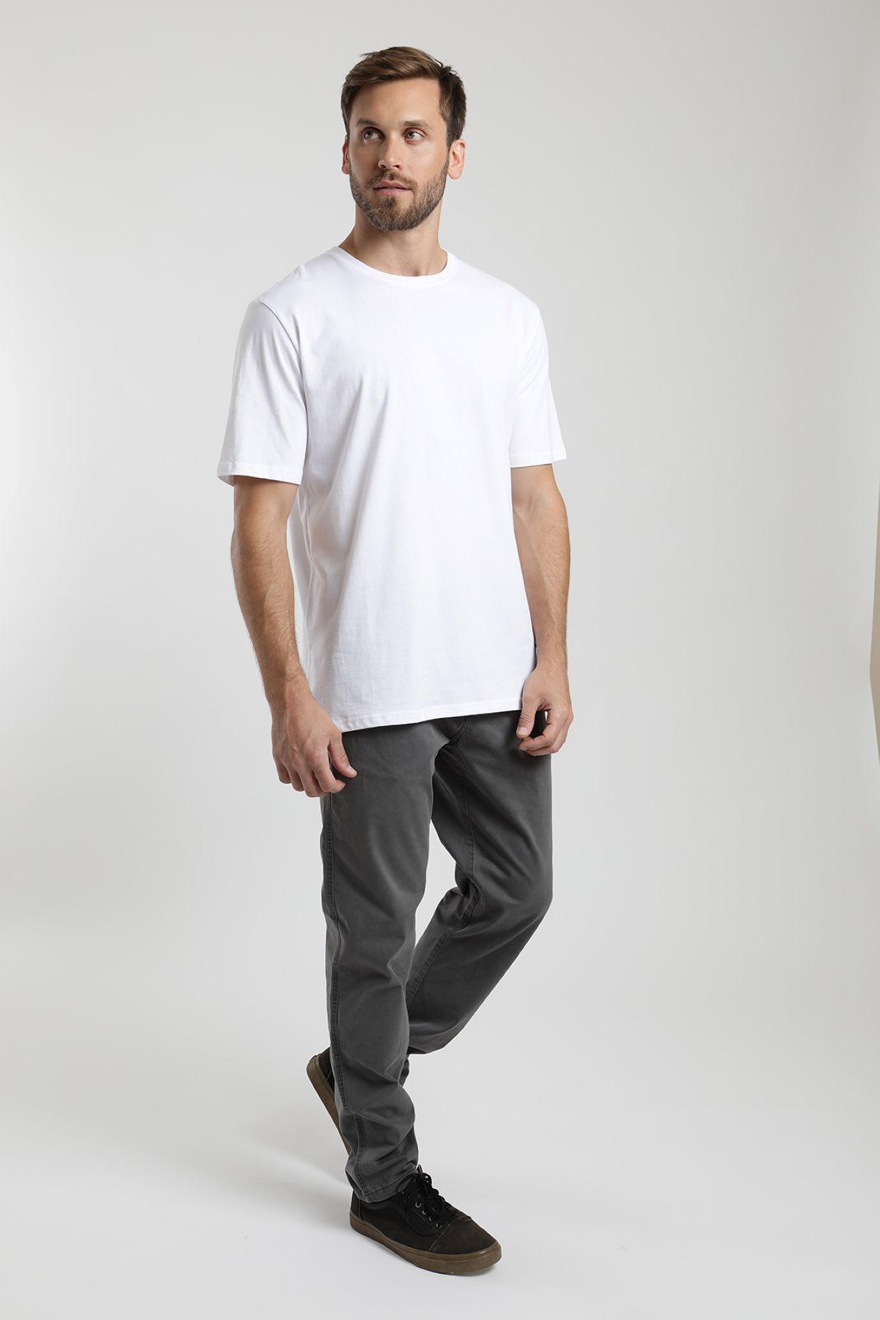 Polera manga corta hombre Plain blanco  -3