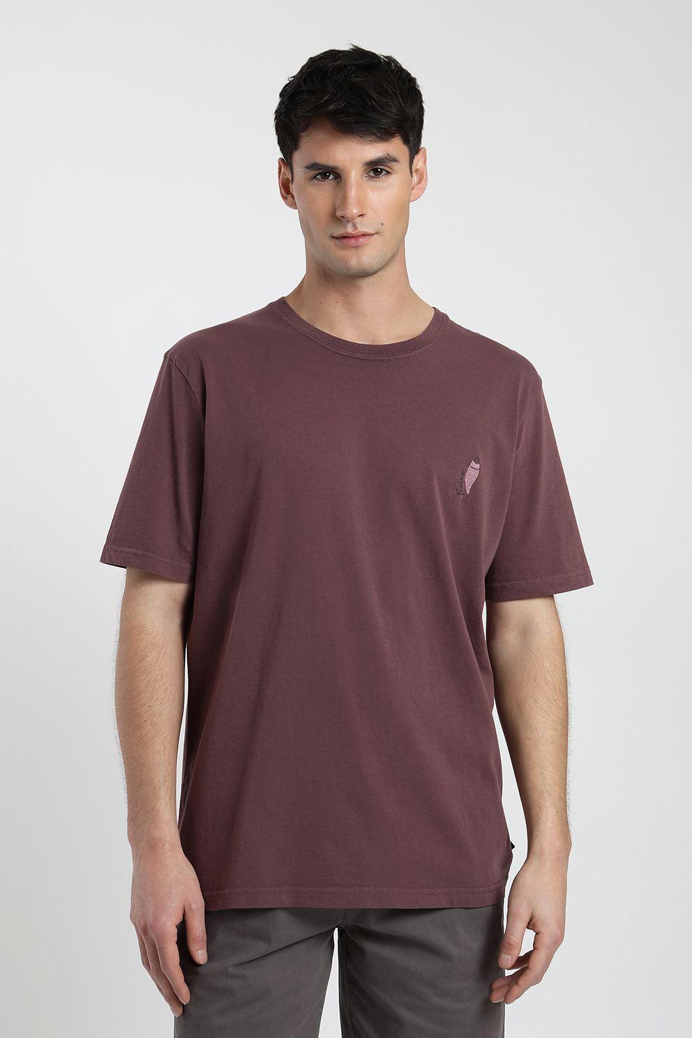 Polera manga corta hombre Pez burdeo -0