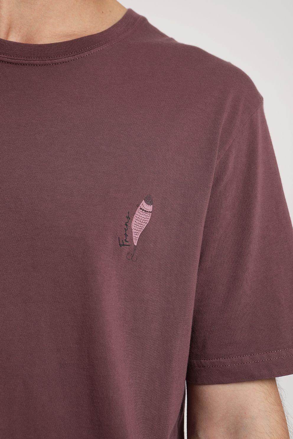 Polera manga corta hombre Pez burdeo -2
