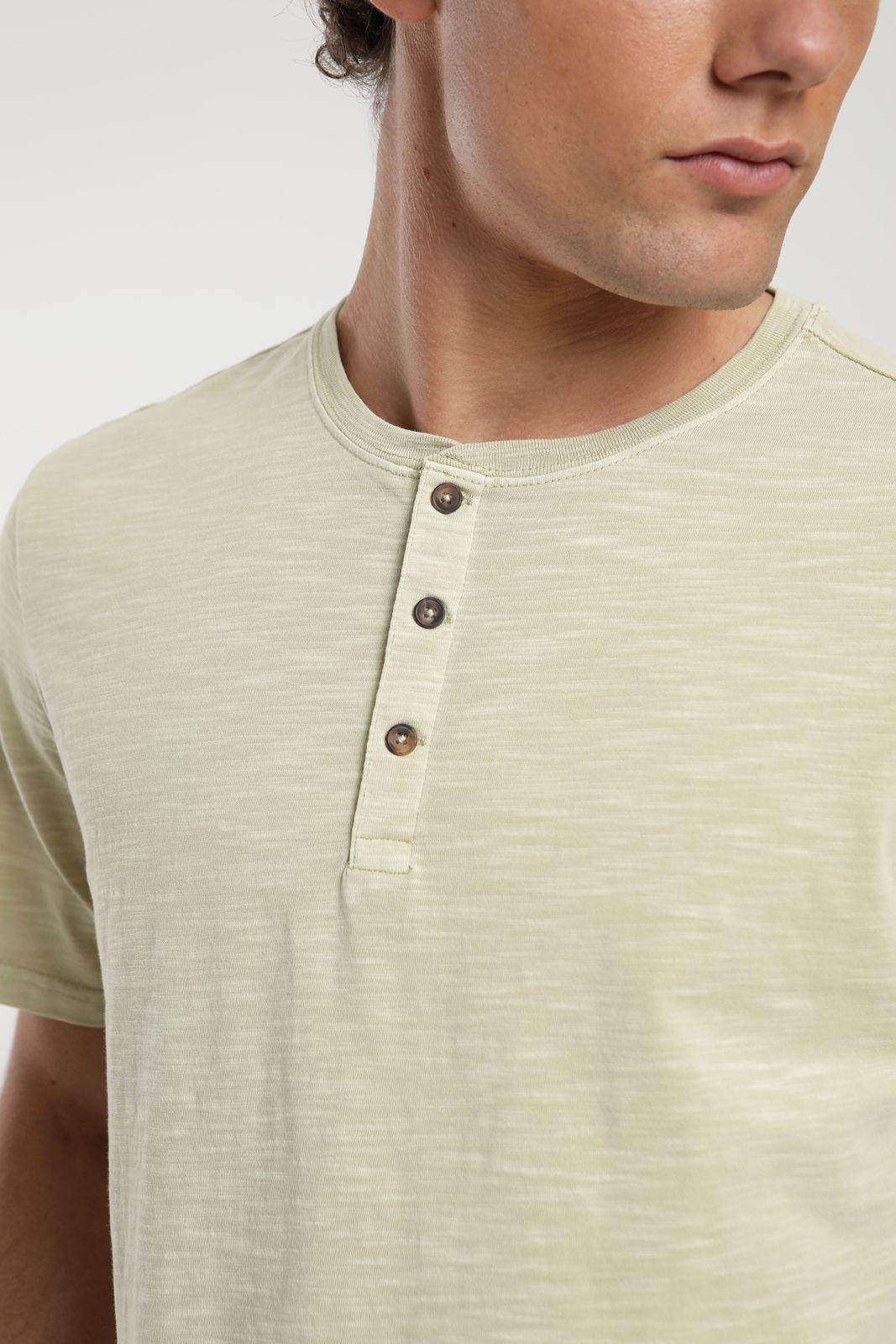 Polera hombre manga corta Mao beige Algodón orgánico Froens-2