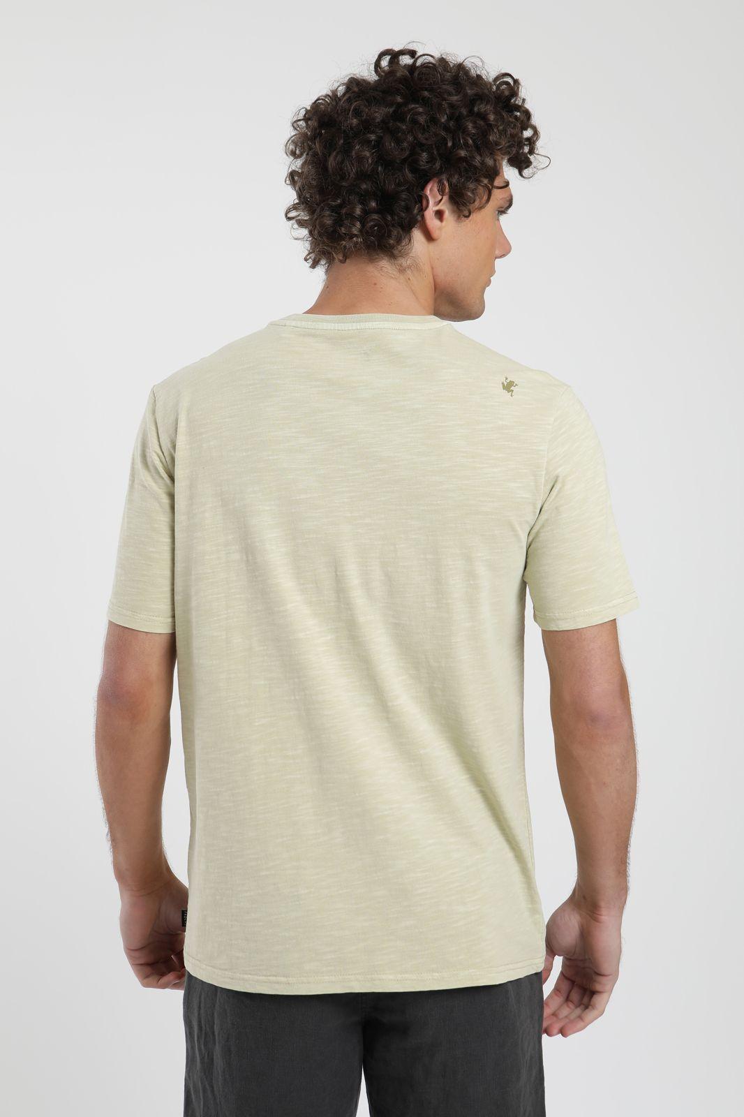 Polera hombre manga corta Mao beige Algodón orgánico Froens-3