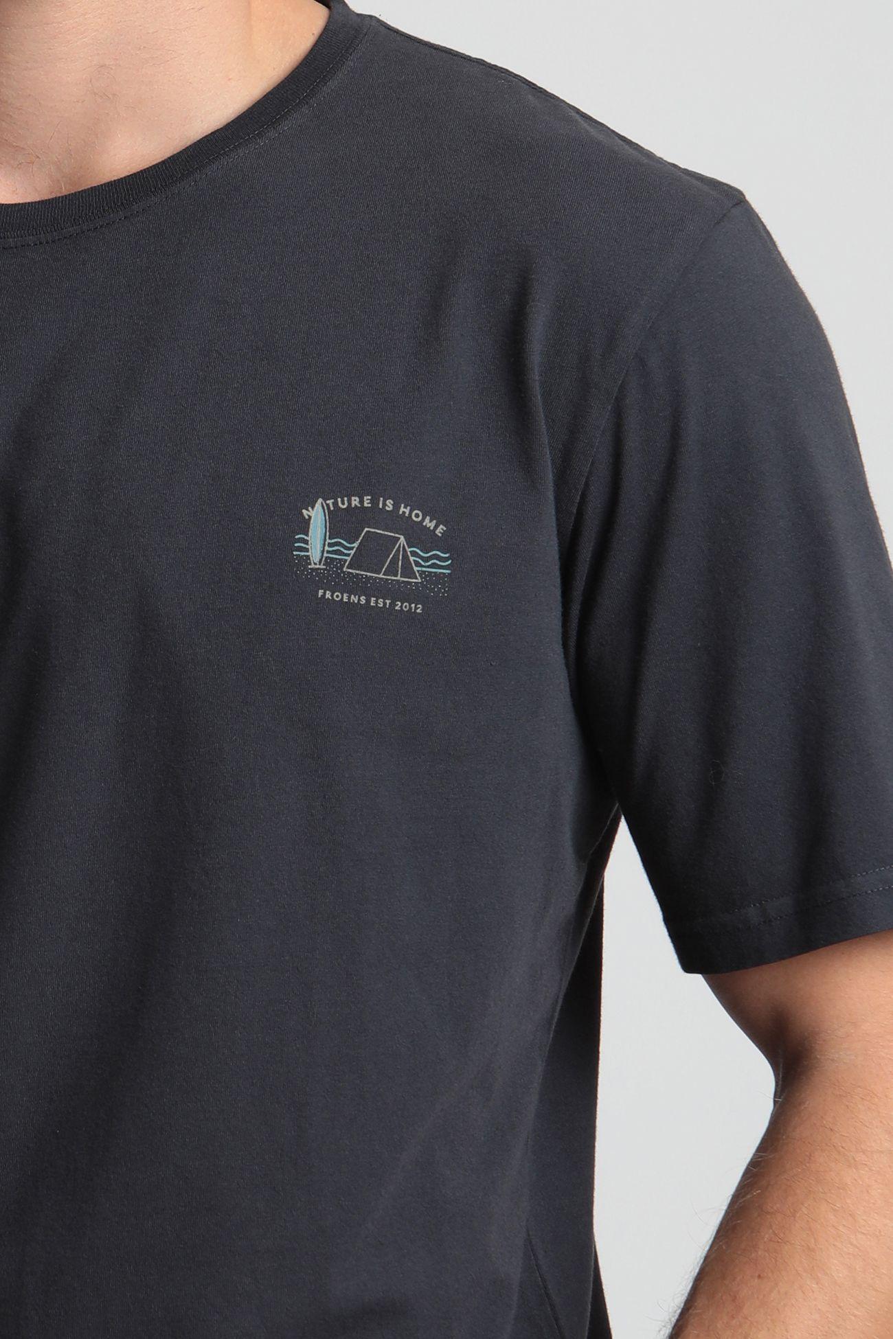 Polera manga corta hombre camping grafito -1